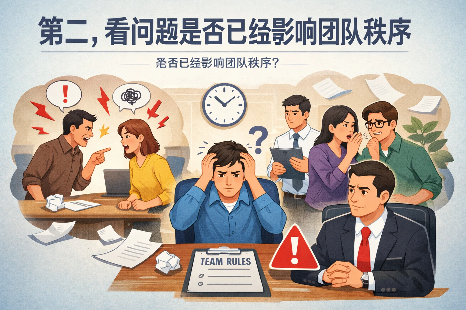 第二，看问题是否已经影响团队秩序