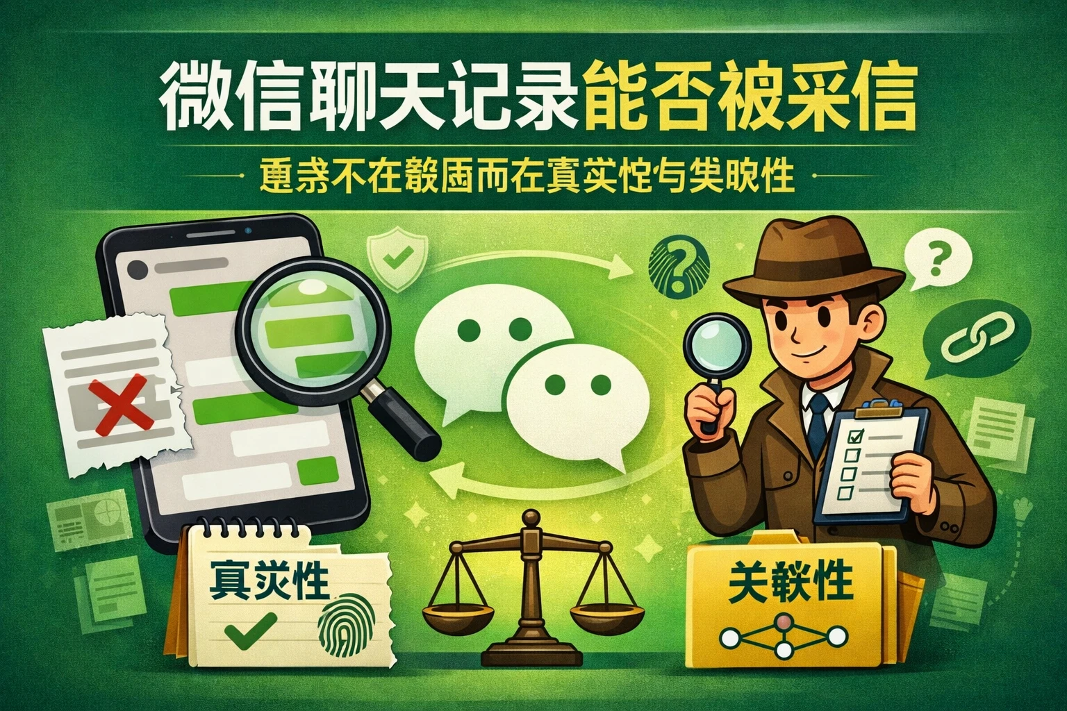 微信聊天记录能否被采信，重点不在截图而在真实性与关联性