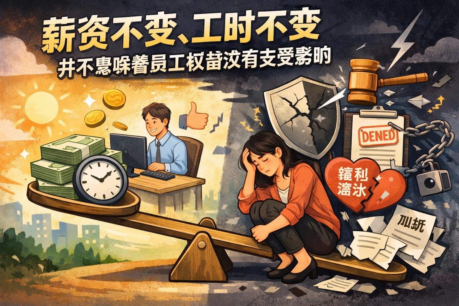 薪资不变、工时不变，并不意味着员工权益没有受影响