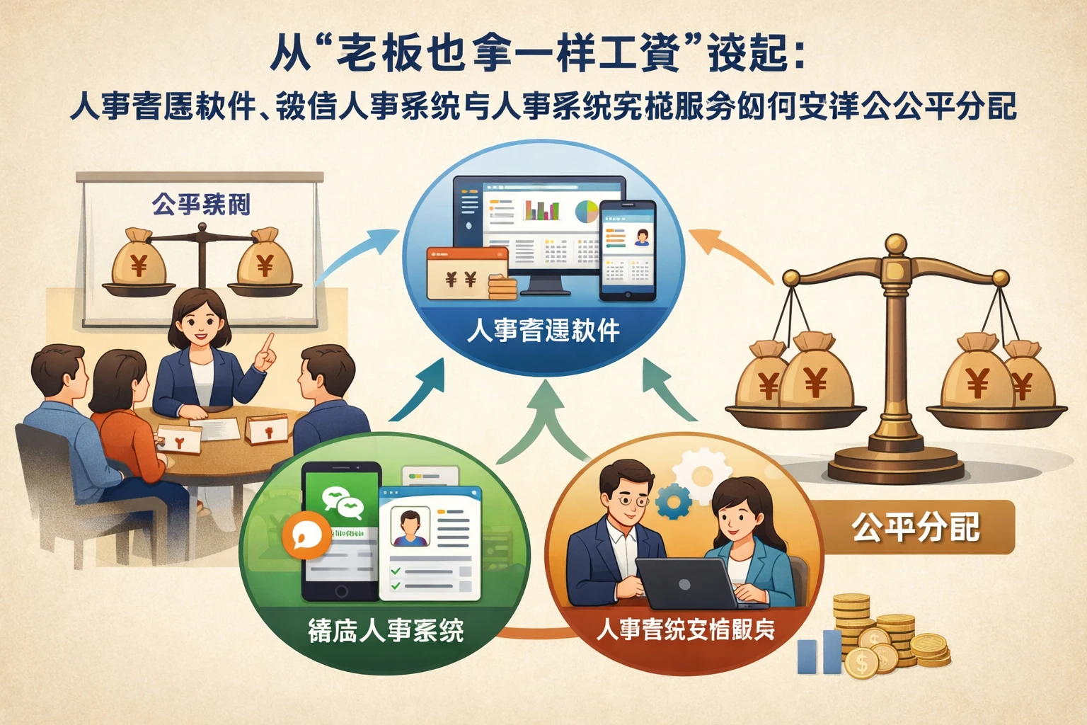 从“老板也拿一样工资”谈起:人事管理软件、微信人事系统与人事系统实施服务如何支撑公平分配