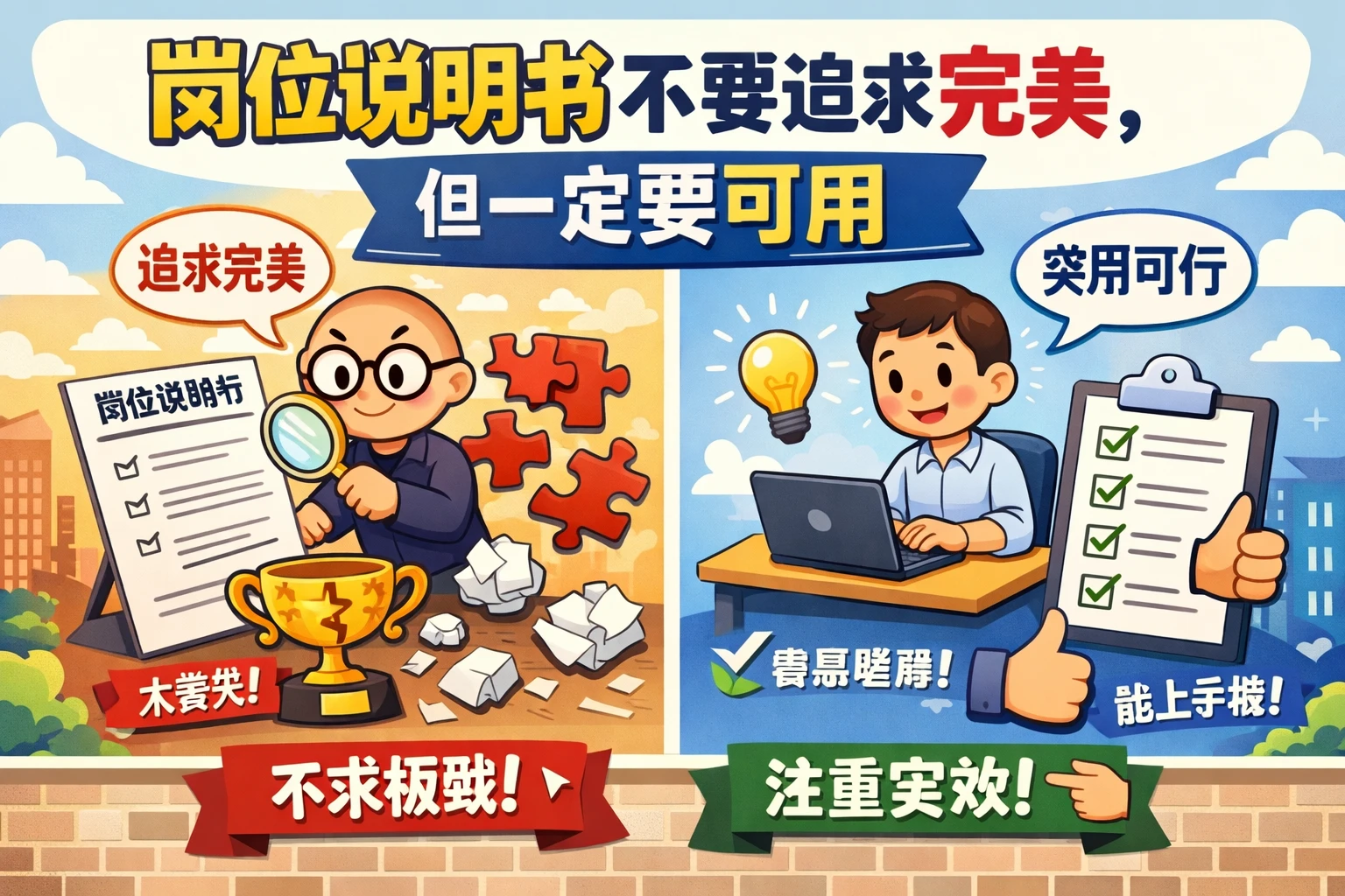 岗位说明书不要追求完美，但一定要可用