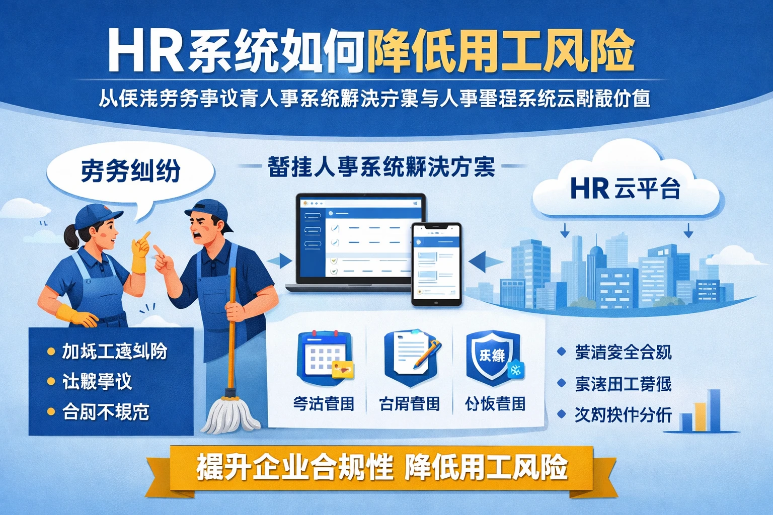 HR系统如何降低用工风险：从保洁劳务争议看人事系统解决方案与人事管理系统云端版价值