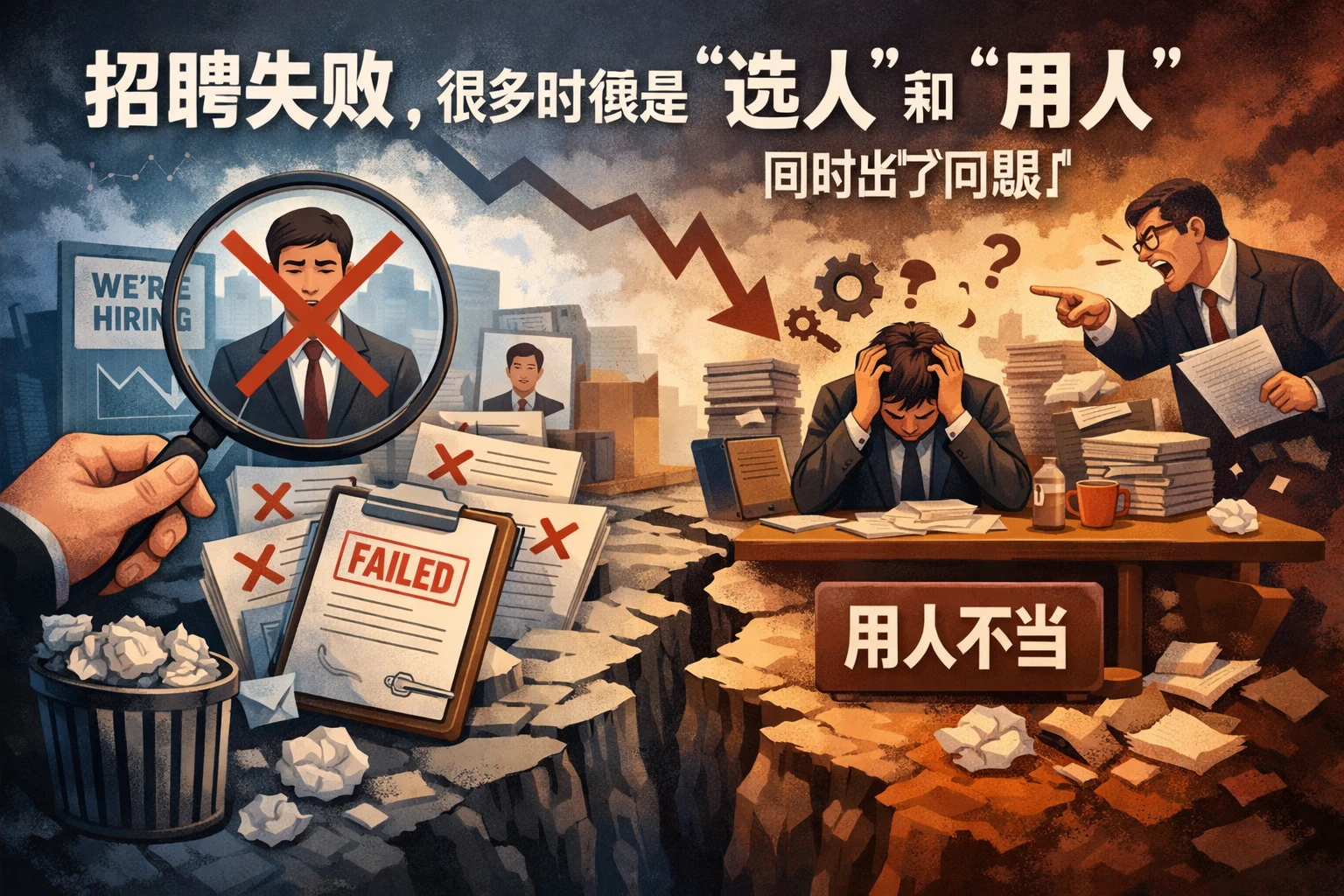 招聘失败，很多时候是“选人”和“用人”同时出了问题