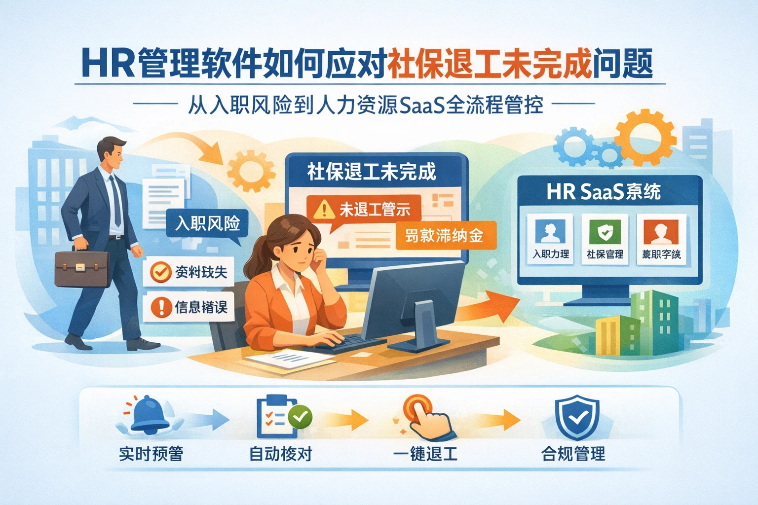 HR管理软件如何应对社保退工未完成问题：从入职风险到人力资源SaaS全流程管控
