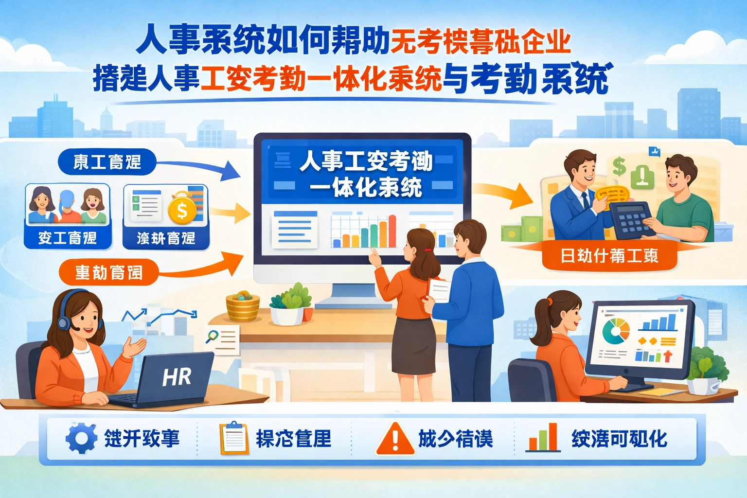 人事系统如何帮助无考核基础企业搭建人事工资考勤一体化系统与考勤系统