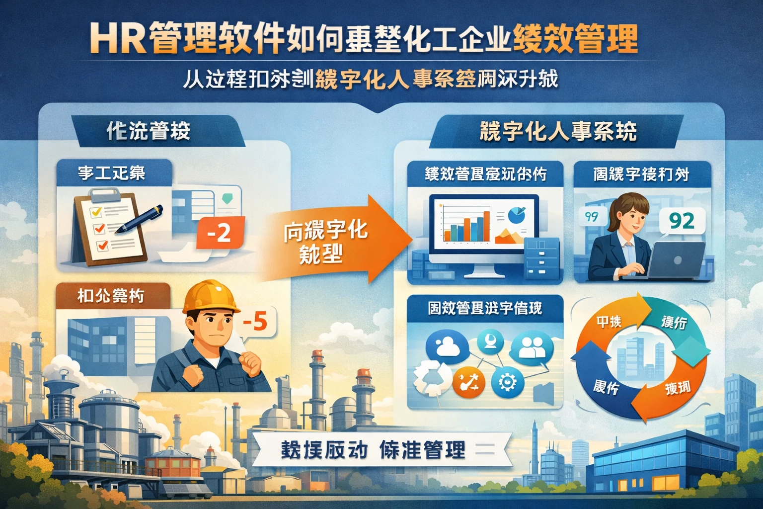 HR管理软件如何重塑化工企业绩效管理：从过程扣分到数字化人事系统闭环升级