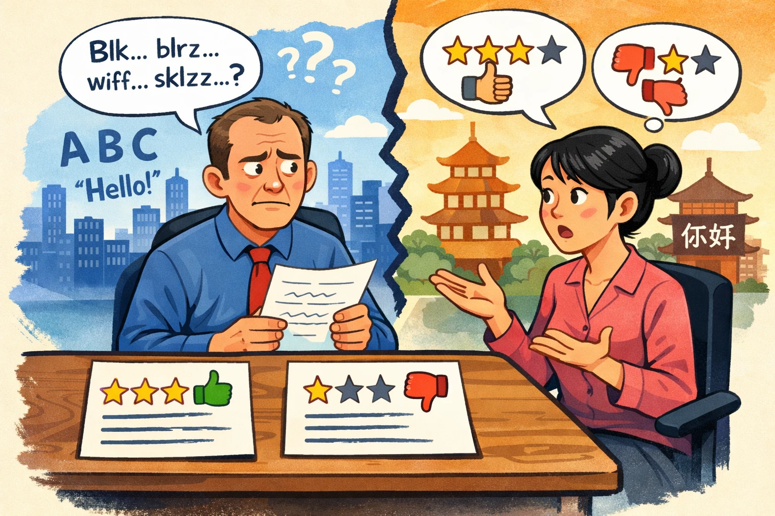 面试官语言能力有限，导致评价体系不统一