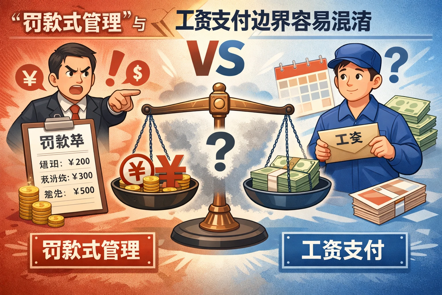 “罚款式管理”与工资支付边界容易混淆