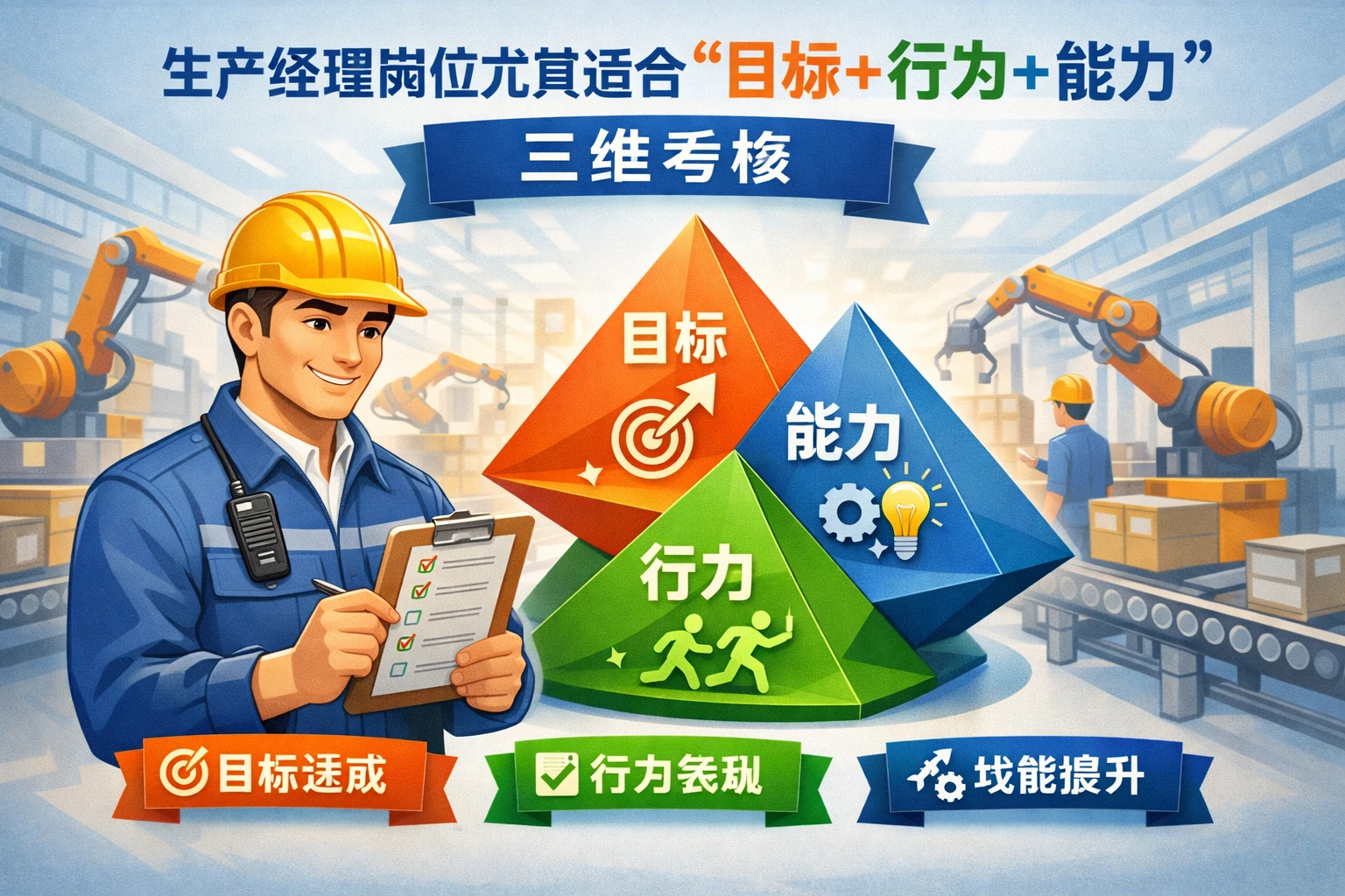 生产经理岗位尤其适合“目标+行为+能力”三维考核