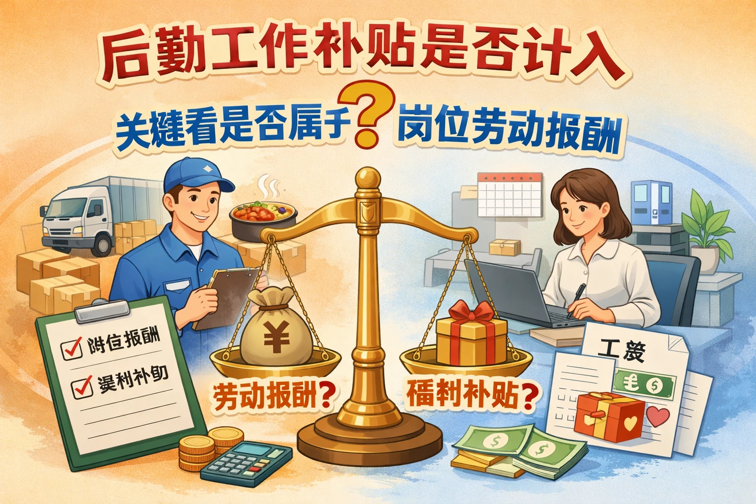 后勤工作补贴是否计入,关键看是否属于岗位劳动报酬