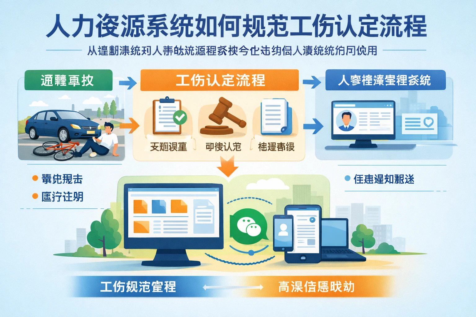 人力资源系统如何规范工伤认定流程:从通勤事故到人事档案管理系统与企业微信人事系统协同应用
