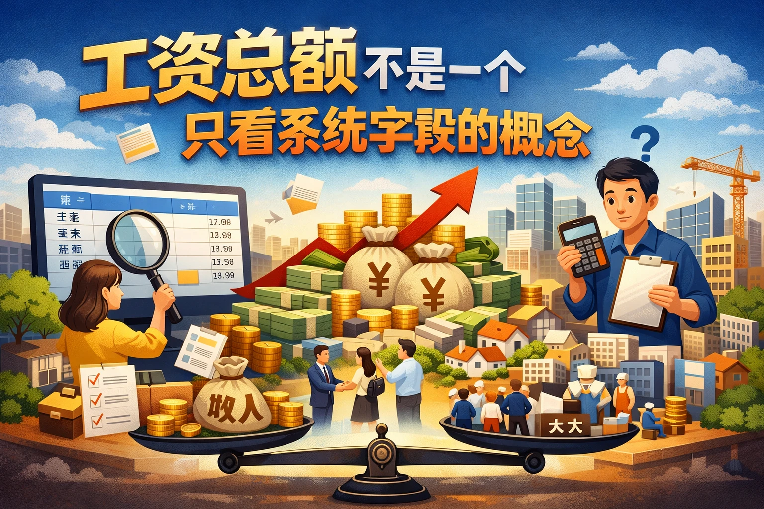 工资总额不是一个只看系统字段的概念