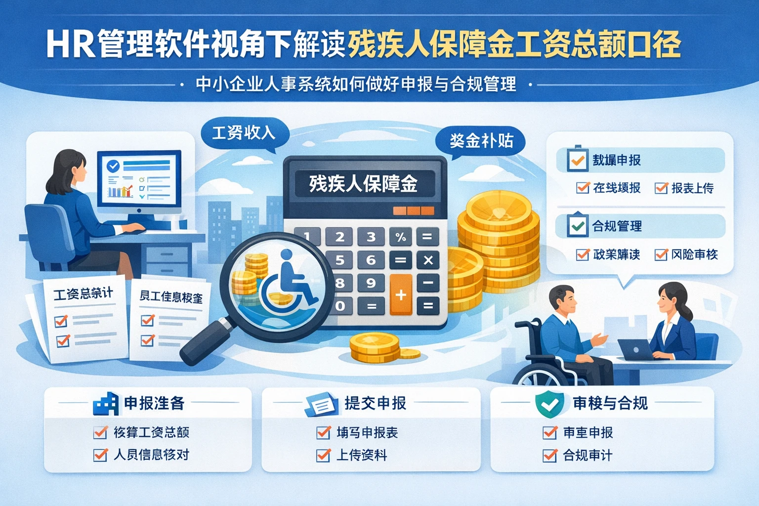 HR管理软件视角下解读残疾人保障金工资总额口径：中小企业人事系统如何做好申报与合规管理