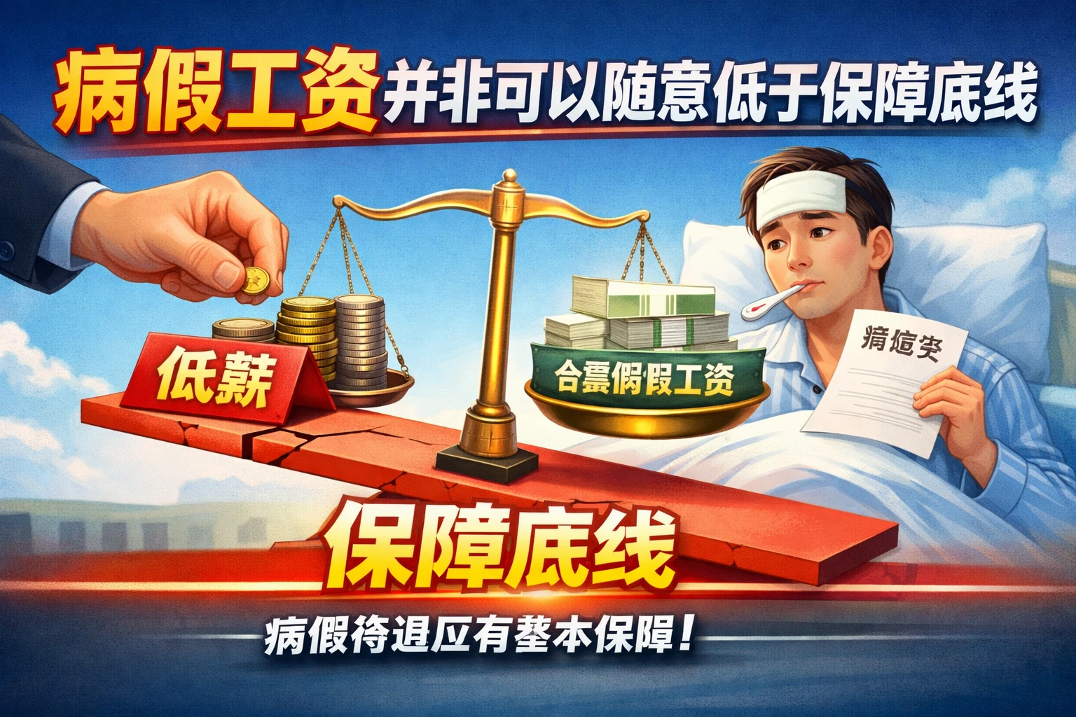 病假工资并非可以随意低于保障底线