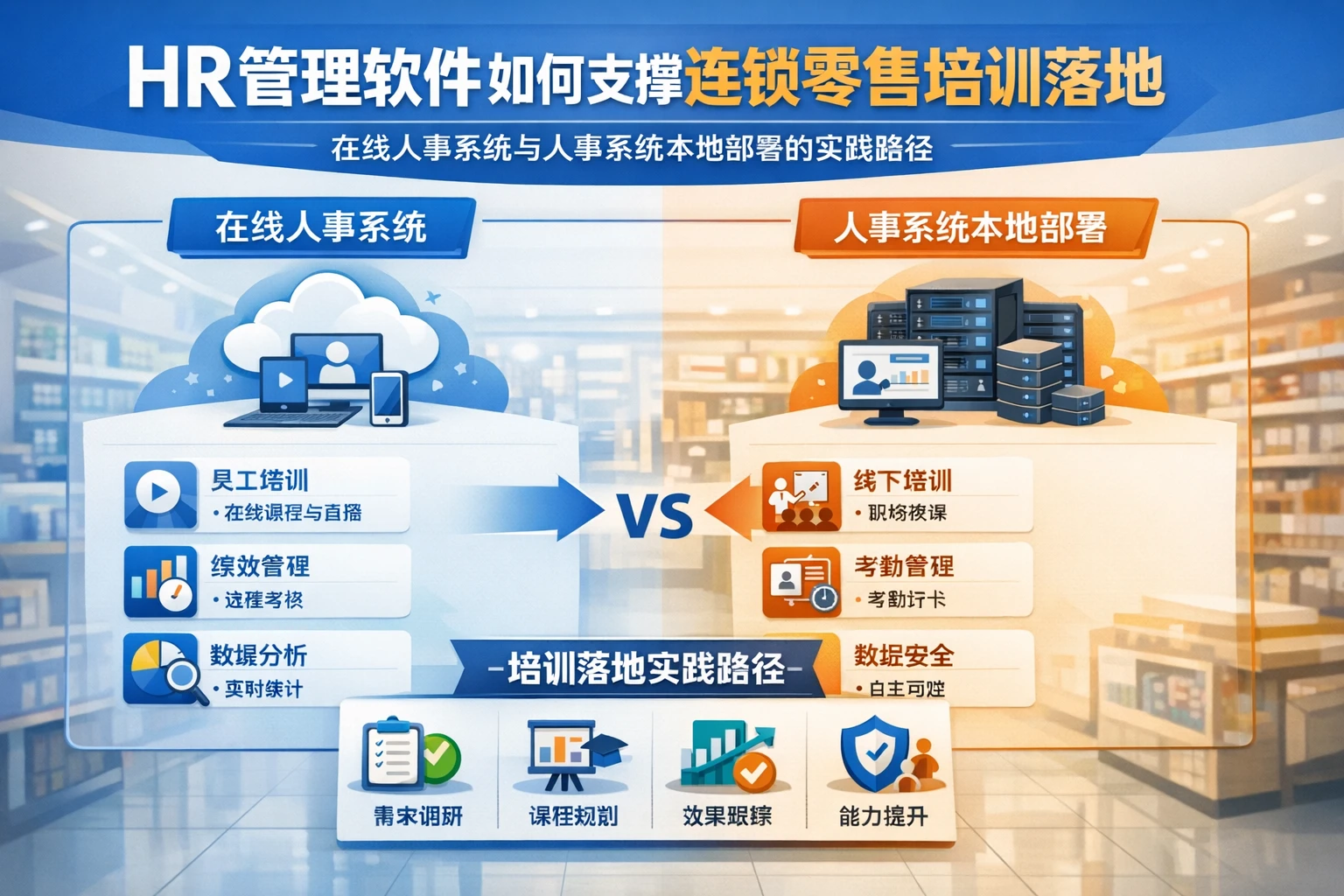 HR管理软件如何支撑连锁零售培训落地：在线人事系统与人事系统本地部署的实践路径