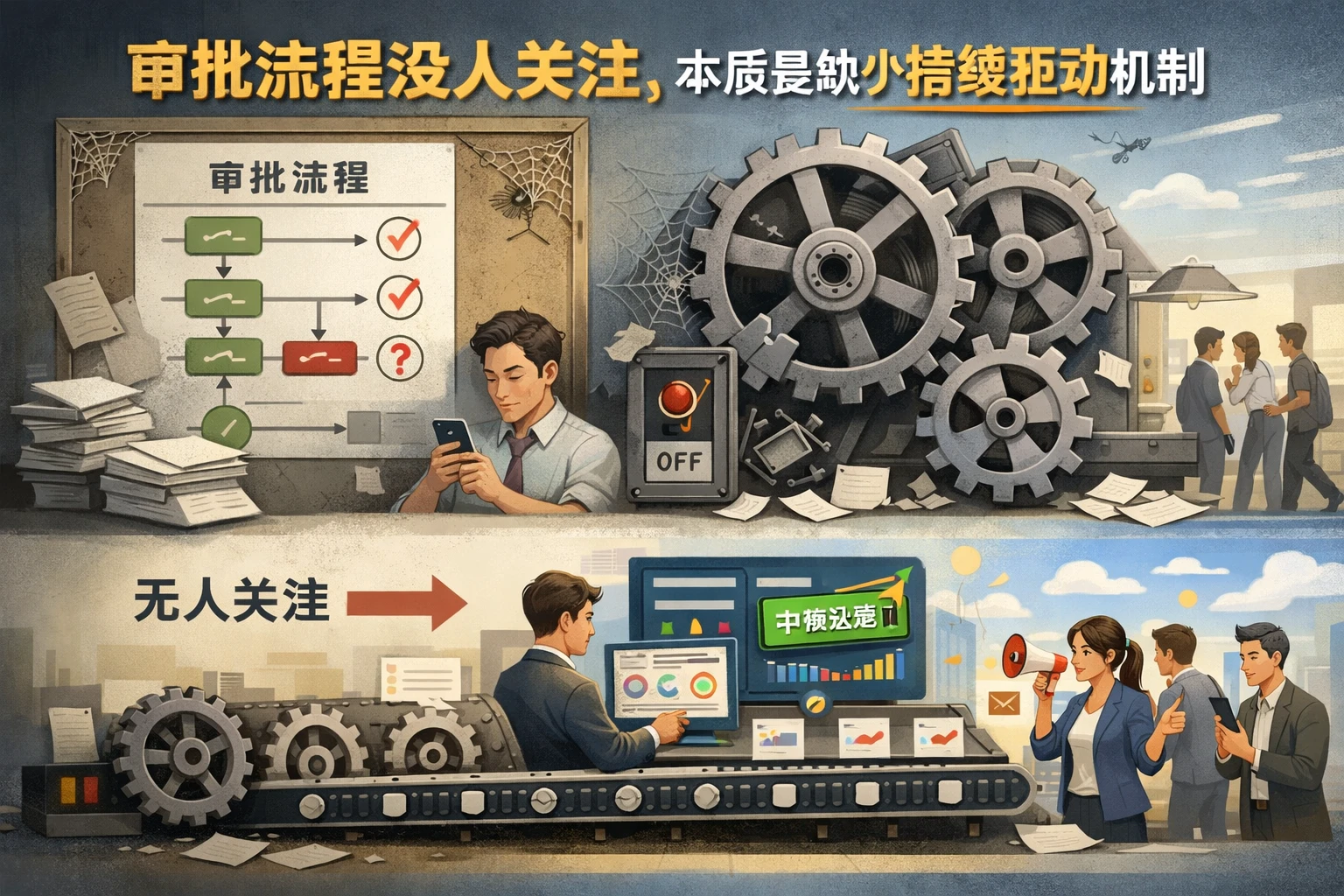 审批流程没人关注，本质是缺少持续驱动机制