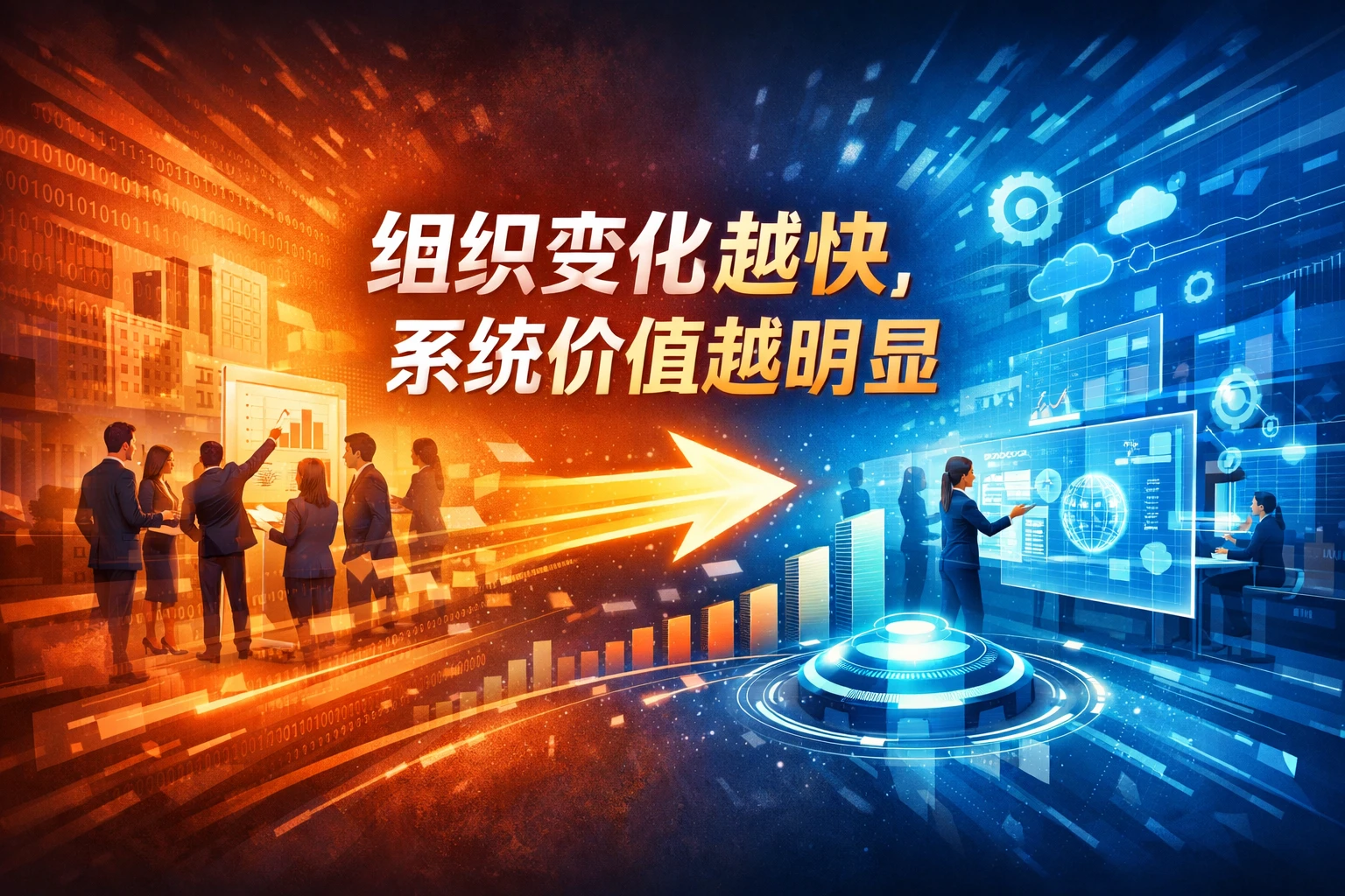 组织变化越快，系统价值越明显