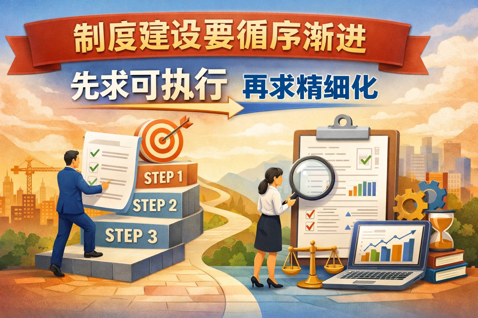 制度建设要循序渐进，先求可执行，再求精细化