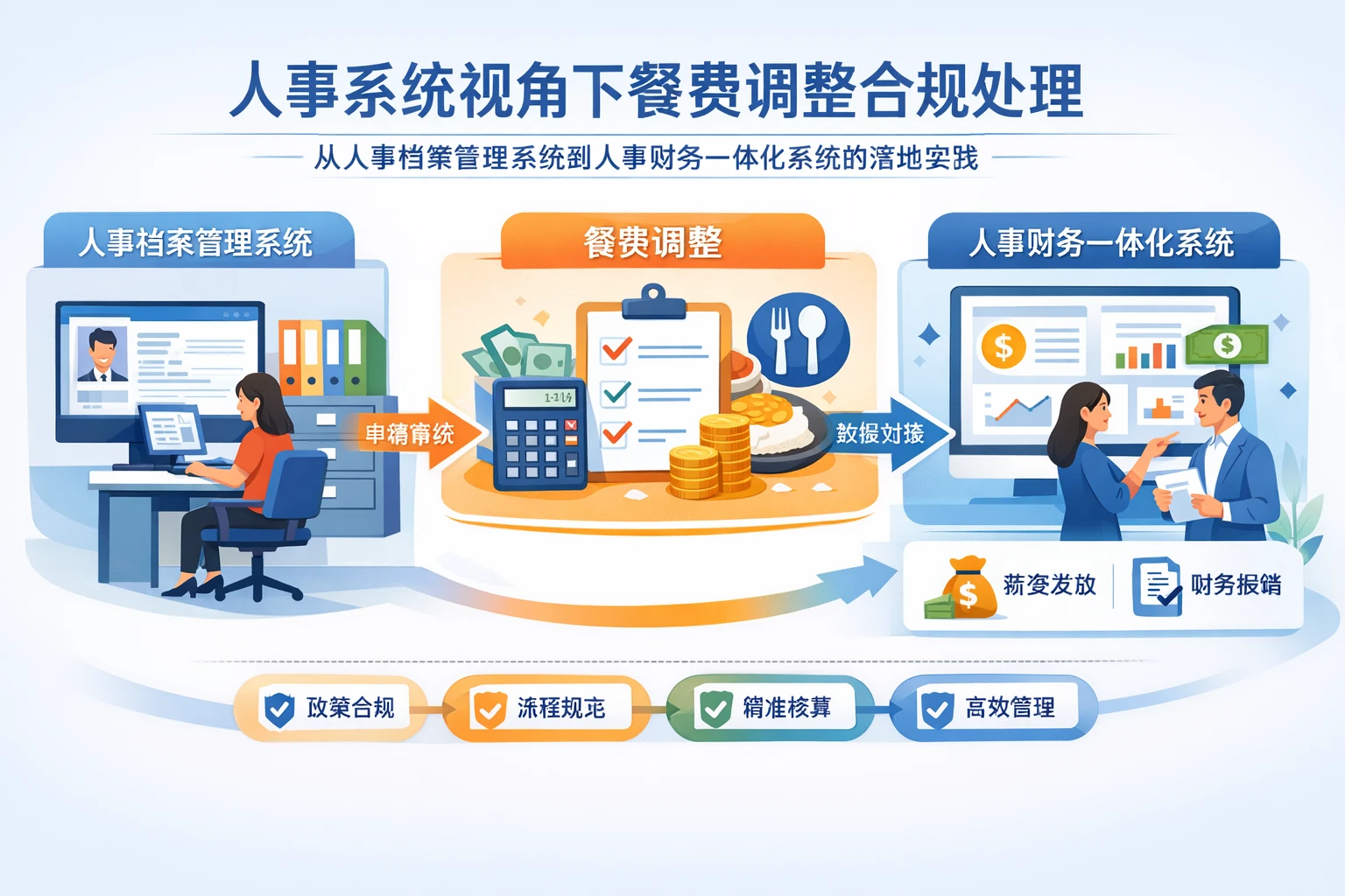 人事系统视角下餐费调整合规处理：从人事档案管理系统到人事财务一体化系统的落地实践