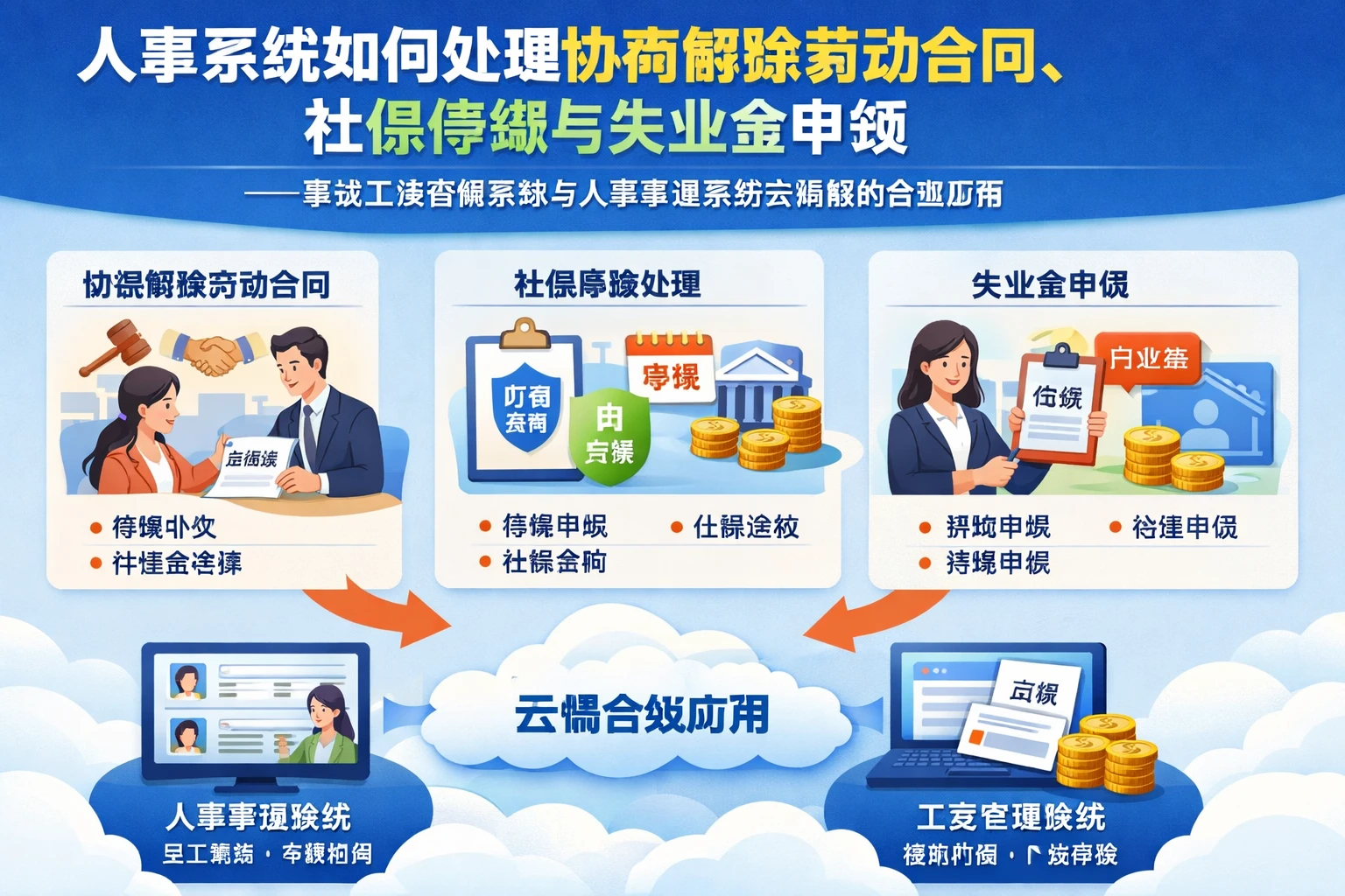 人事系统如何处理协商解除劳动合同、社保停缴与失业金申领——兼谈工资管理系统与人事管理系统云端版的合规应用