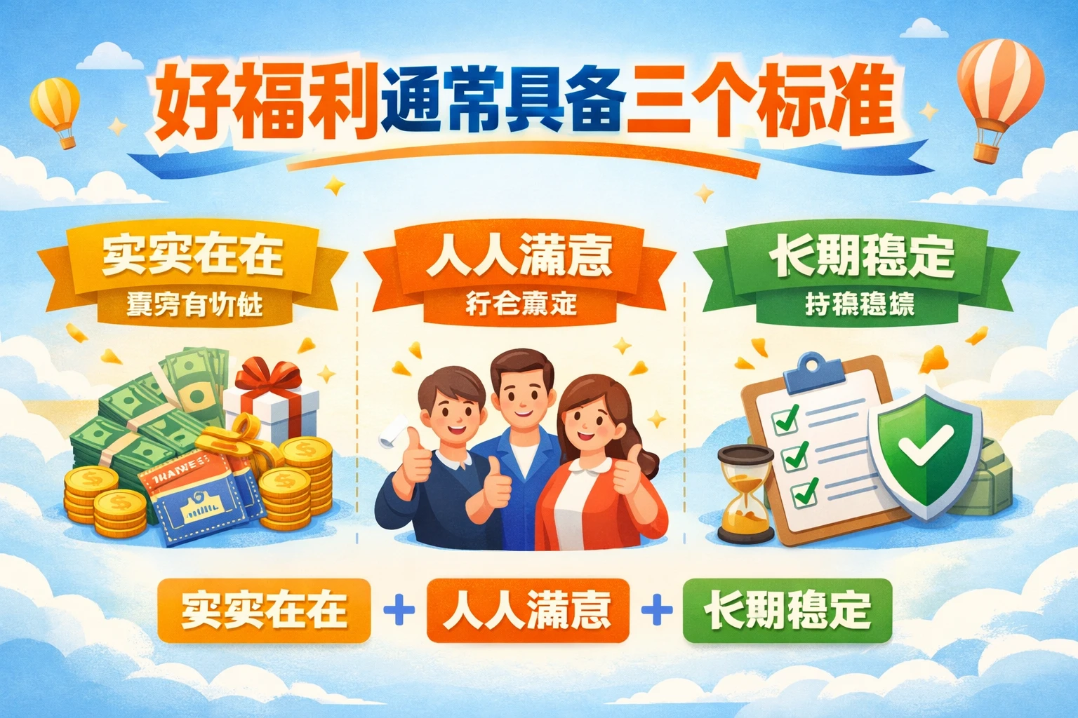 好福利通常具备三个标准