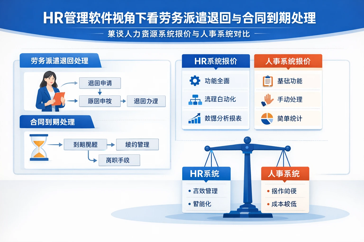 HR管理软件视角下看劳务派遣退回与合同到期处理：兼谈人力资源系统报价与人事系统对比