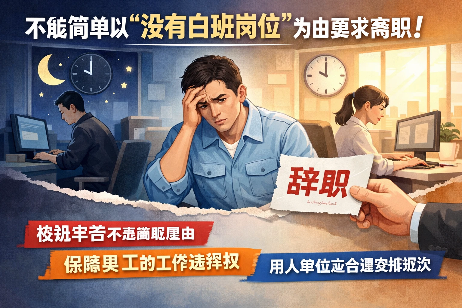 不能简单以“没有白班岗位”为由要求离职