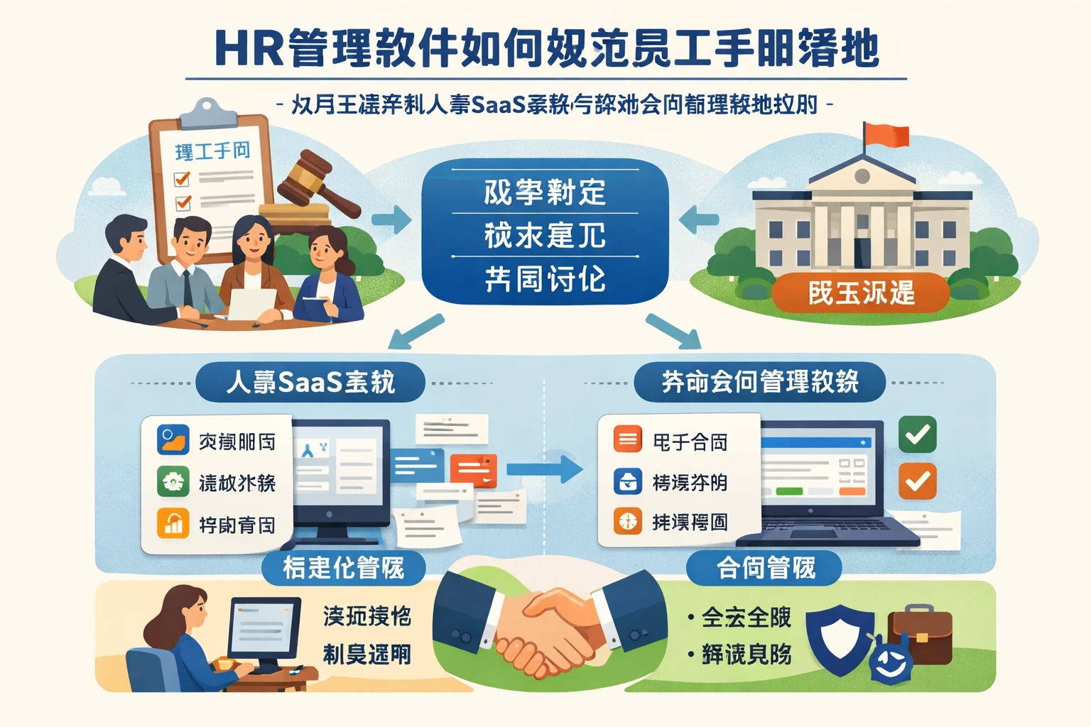 HR管理软件如何规范员工手册落地：从民主程序到人事SaaS系统与劳动合同管理系统应用