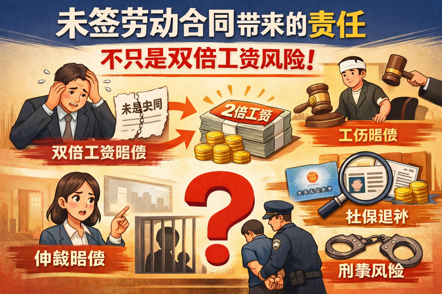 未签劳动合同带来的责任,不只是双倍工资风险