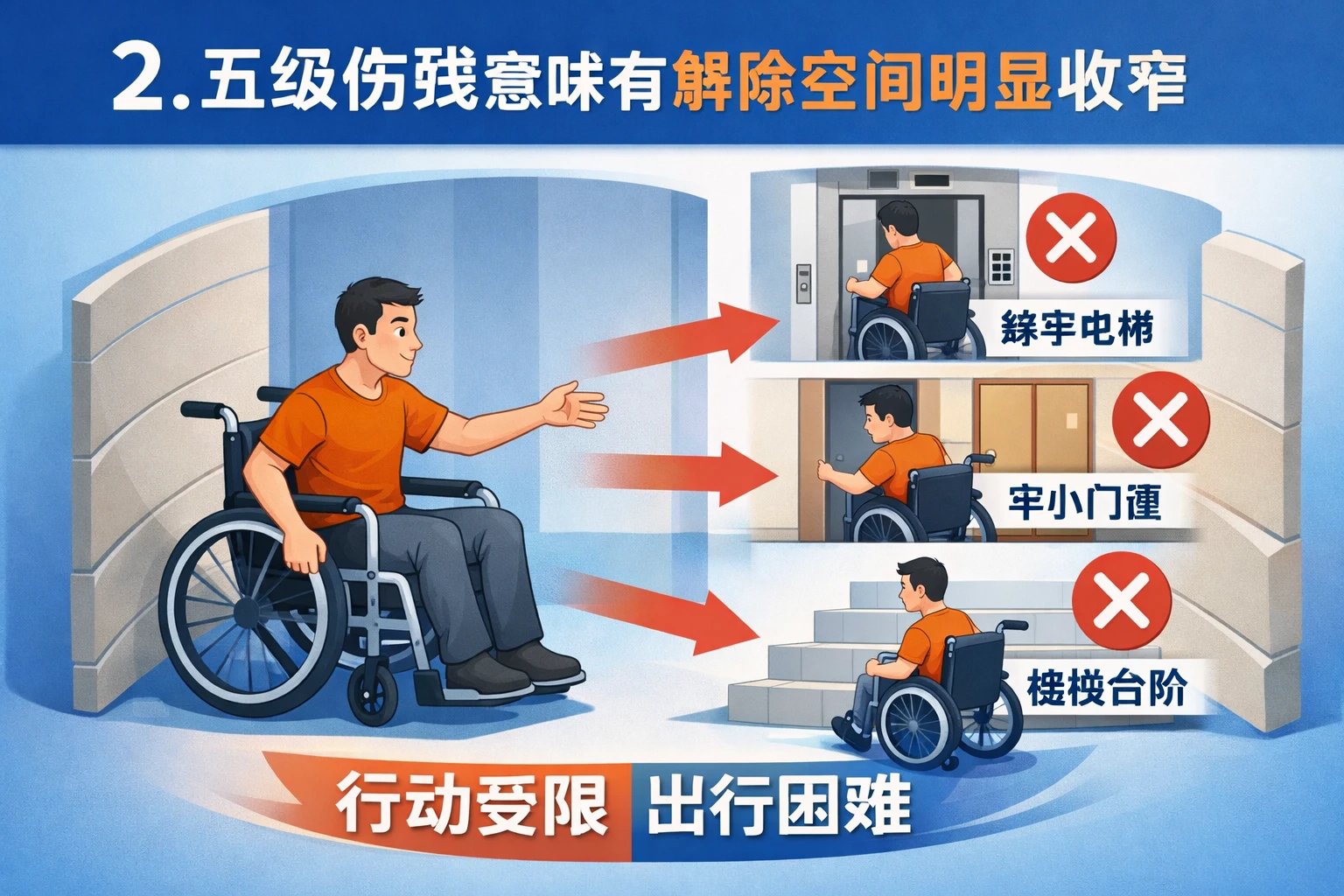2. 五级伤残意味着解除空间明显收窄