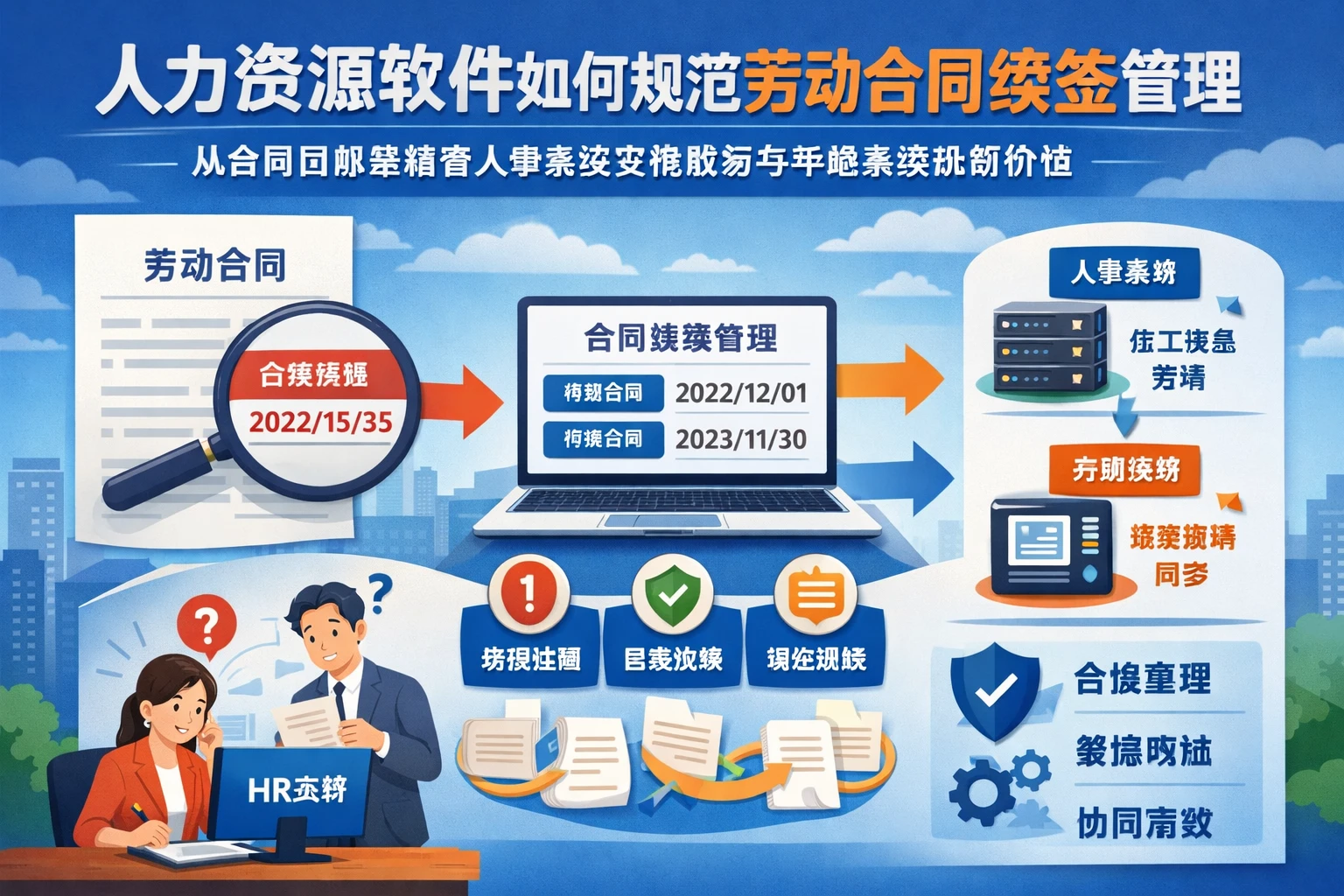 人力资源软件如何规范劳动合同续签管理:从合同日期差错看人事系统实施服务与考勤系统协同价值
