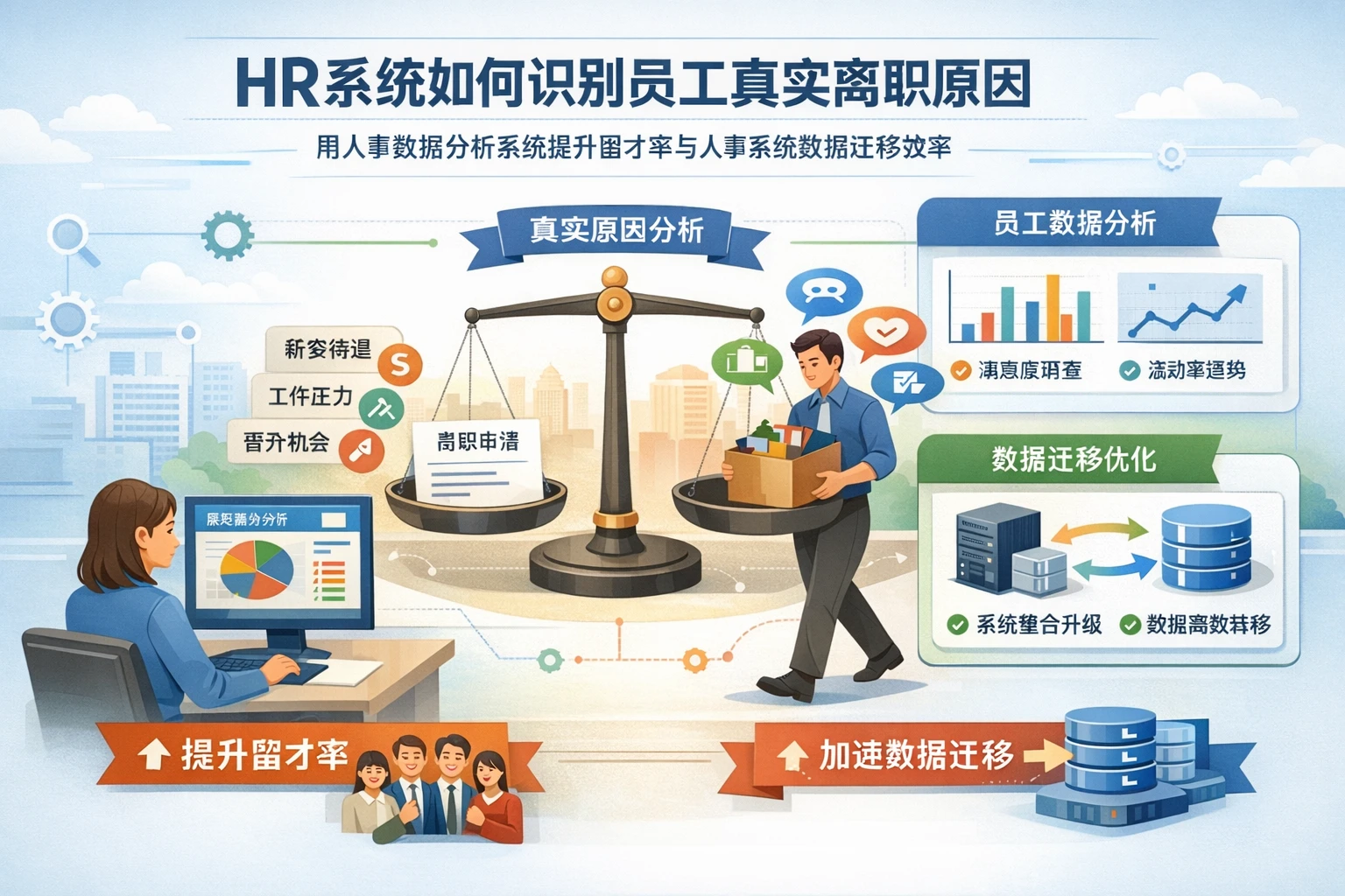 HR系统如何识别员工真实离职原因:用人事数据分析系统提升留才率与人事系统数据迁移效率