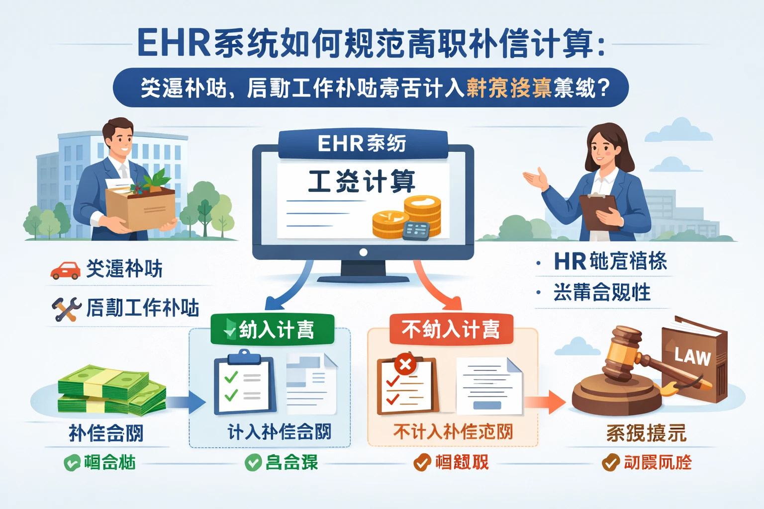 ehr系统如何规范离职补偿计算:交通补贴、后勤工作补贴是否计入薪资核算系统