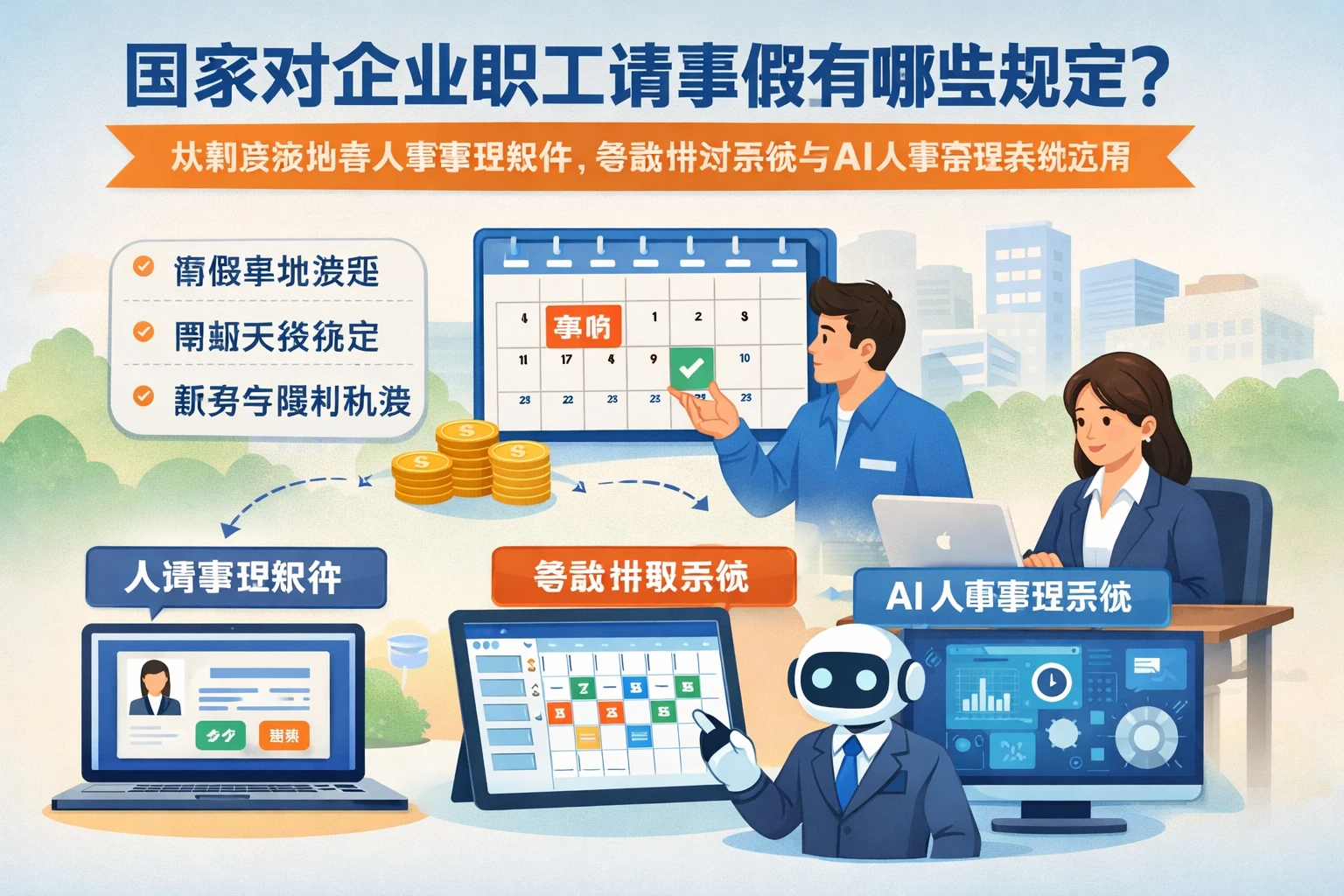 国家对企业职工请事假有哪些规定？从制度落地看人事管理软件、考勤排班系统与AI人事管理系统的应用