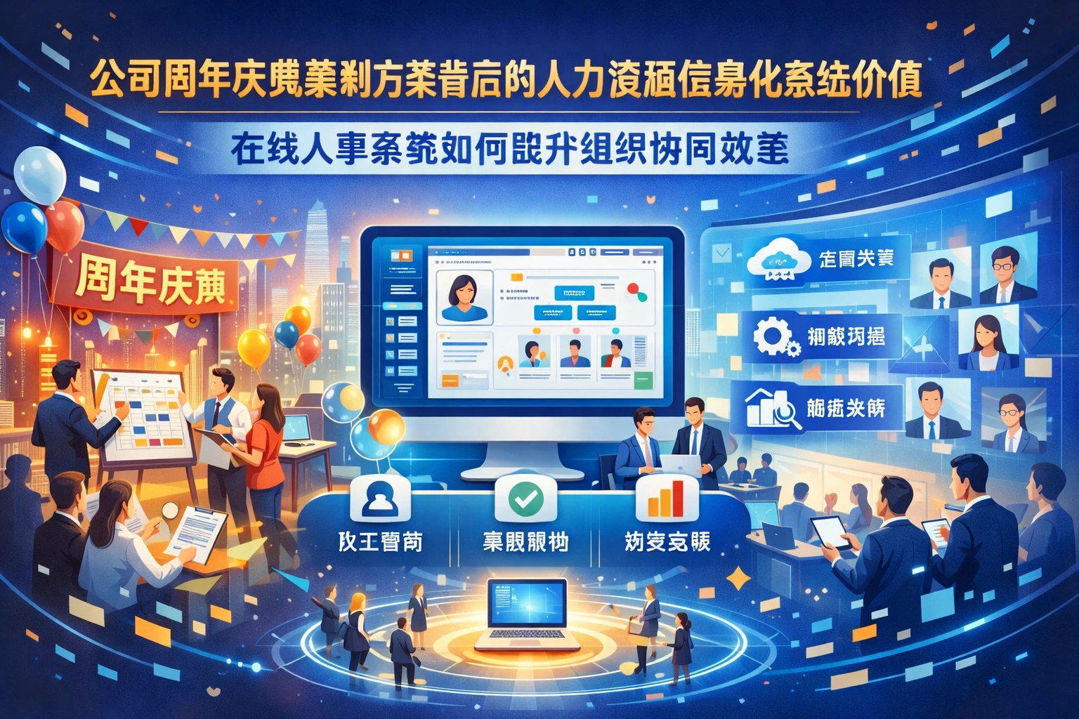 公司周年庆典策划方案背后的人力资源信息化系统价值：在线人事系统如何提升组织协同效率