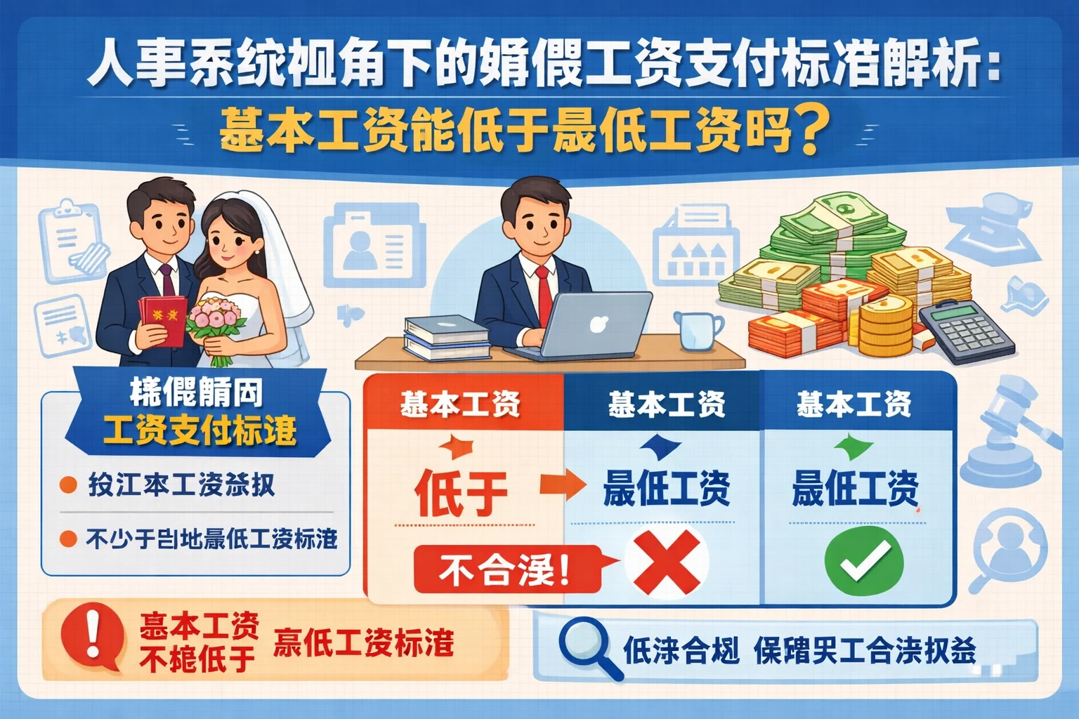 人事系统视角下的婚假工资支付标准解析：基本工资能低于最低工资吗