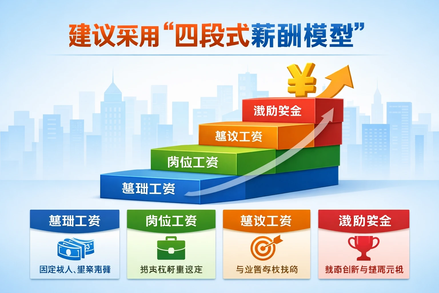 建议采用“四段式薪酬模型”