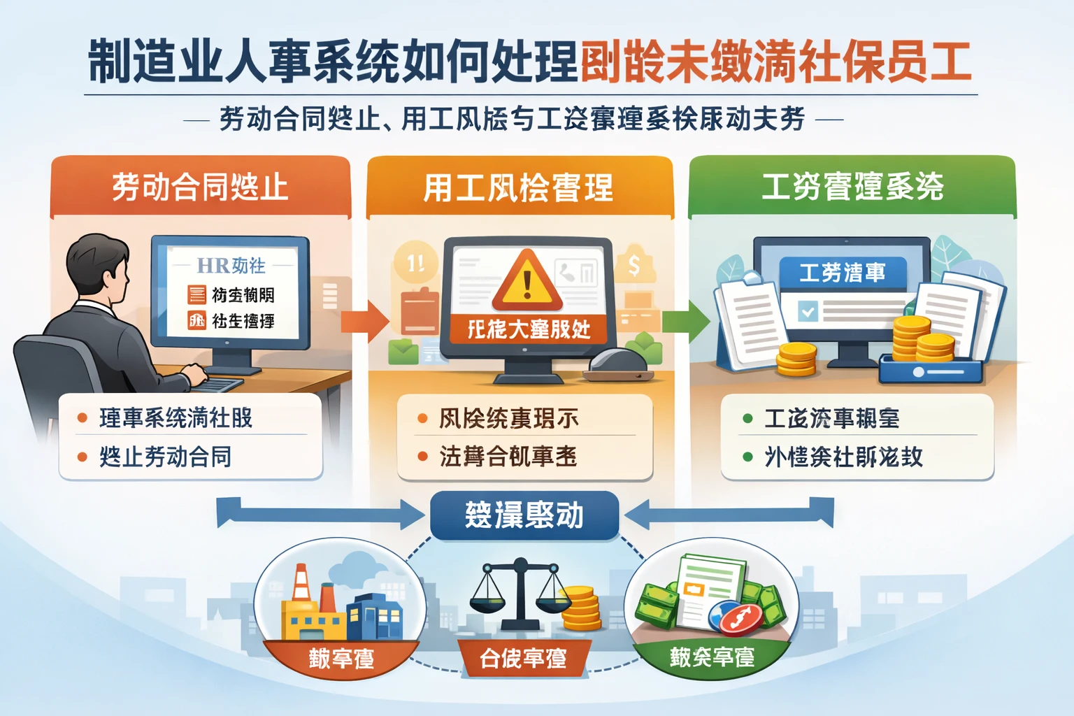 HR管理软件视角下，制造业人事系统如何处理到龄未缴满社保员工：劳动合同终止、用工风险与工资管理系统联动实务