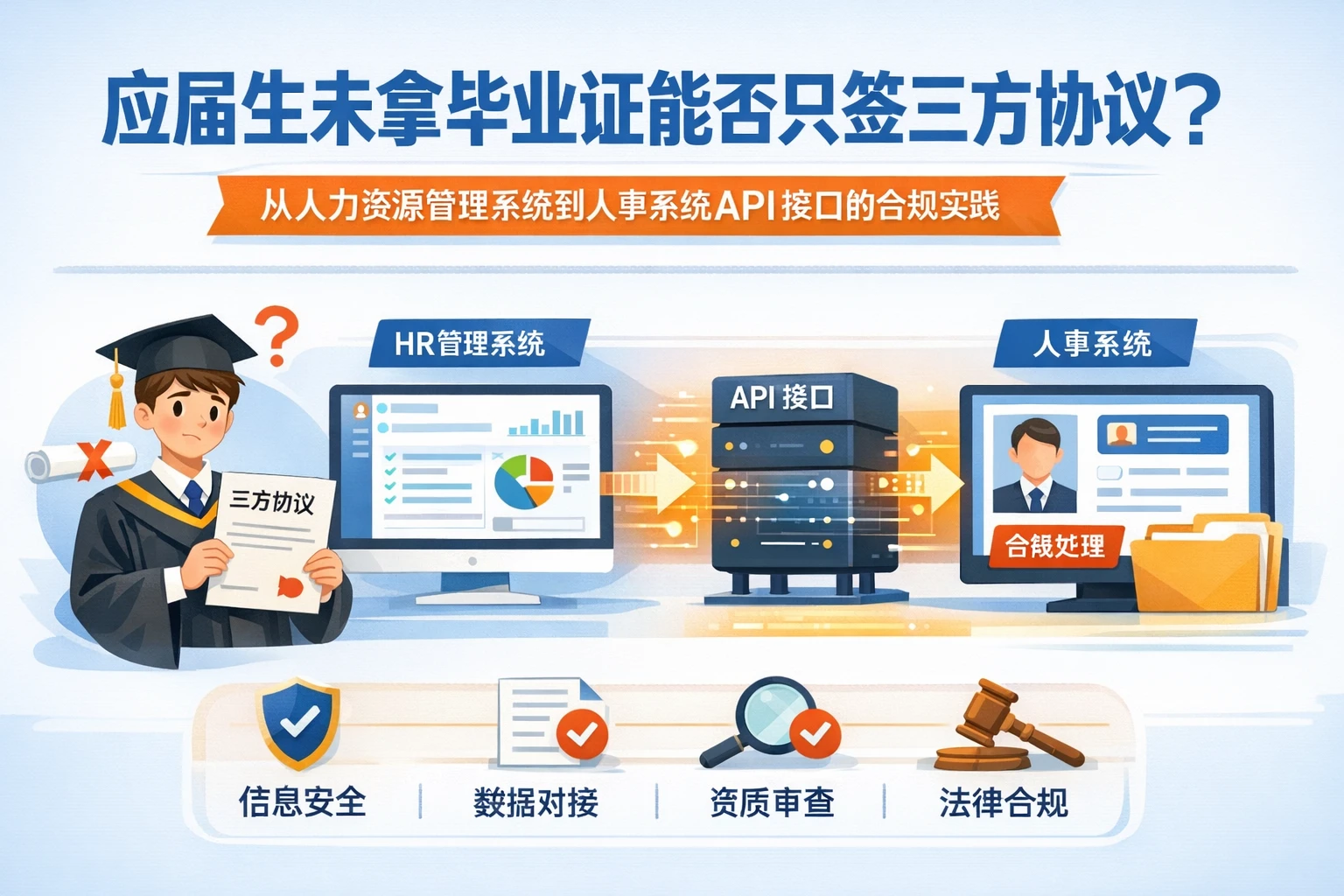 应届生未拿毕业证能否只签三方协议？从人力资源管理系统到人事系统API接口的合规实践