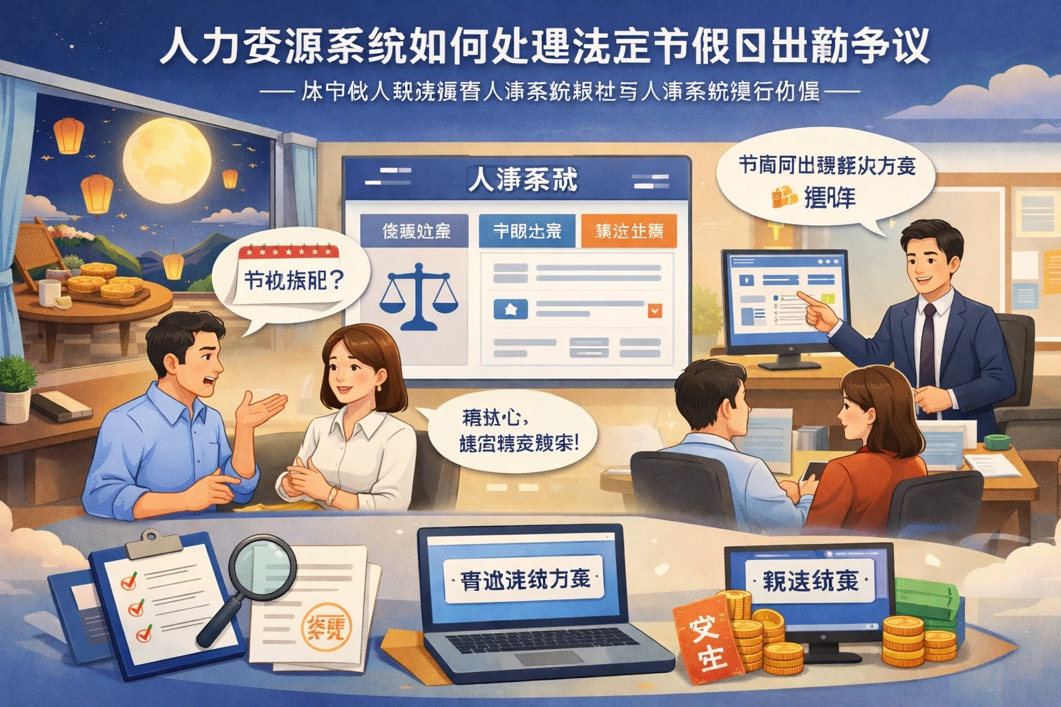 人力资源系统如何处理法定节假日出勤争议：从中秋入职场景看人事系统推荐与人事系统演示价值