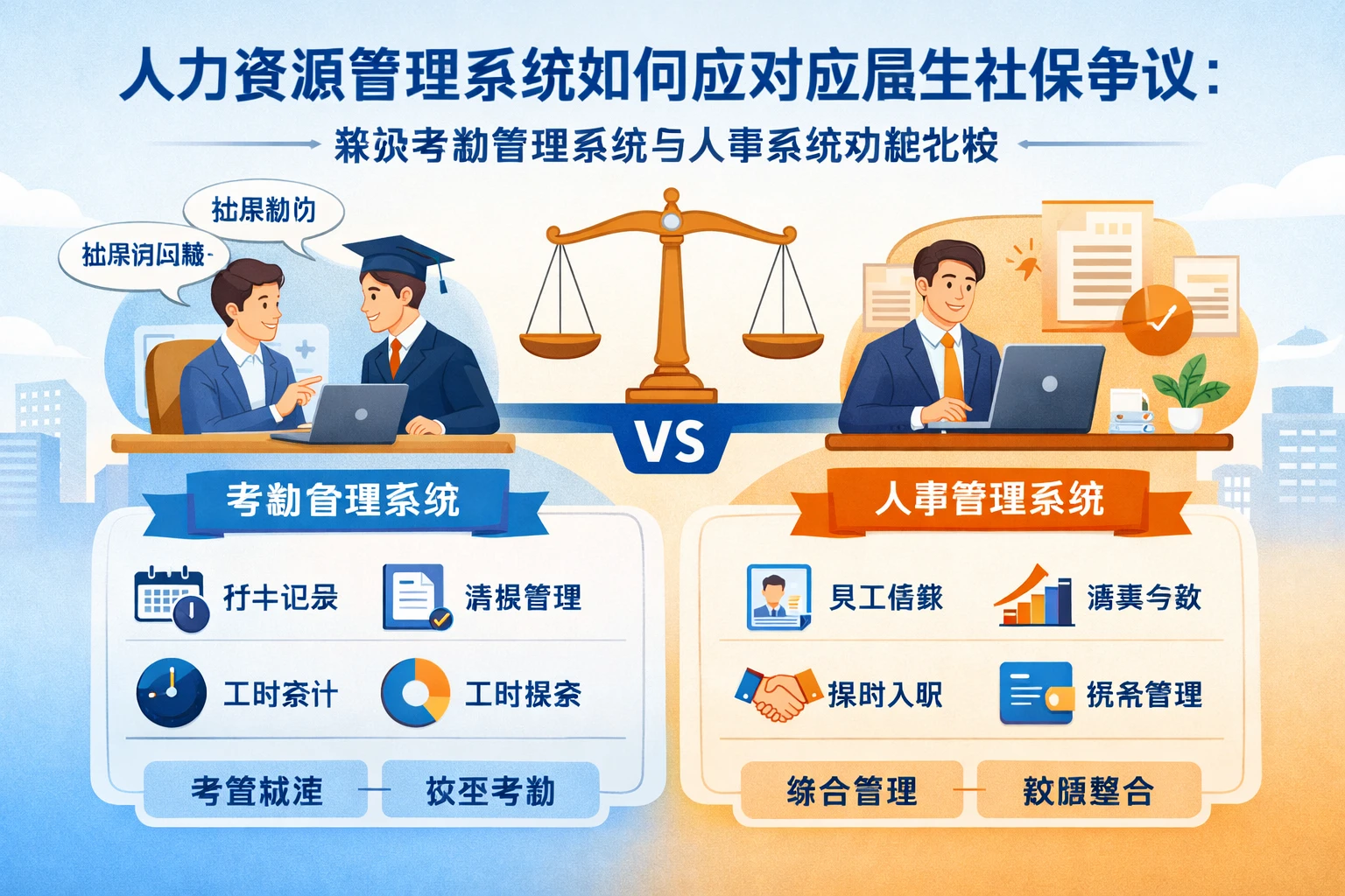 人力资源管理系统如何应对应届生社保争议：兼谈考勤管理系统与人事系统功能比较