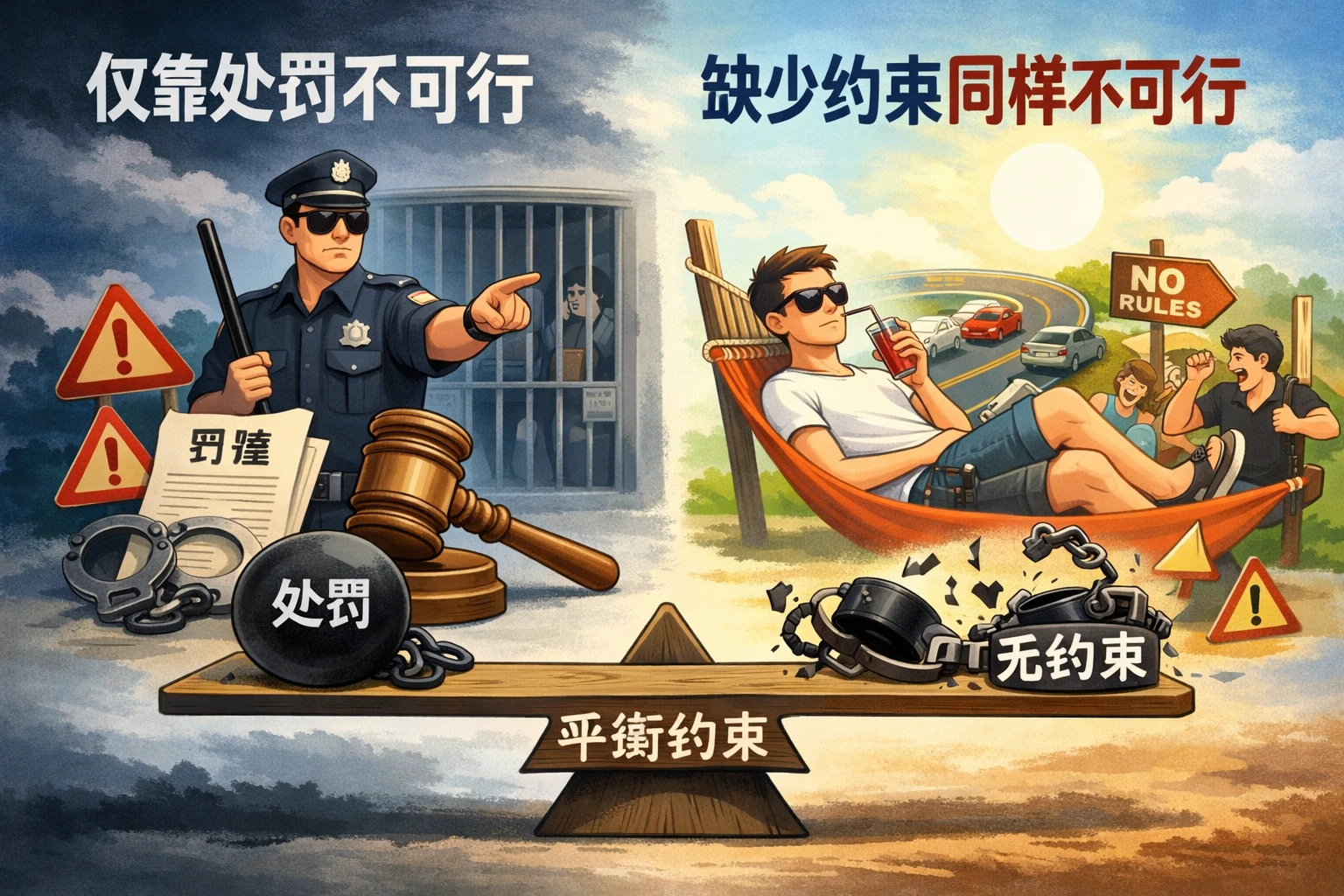 仅靠处罚不可行，缺少约束同样不可行