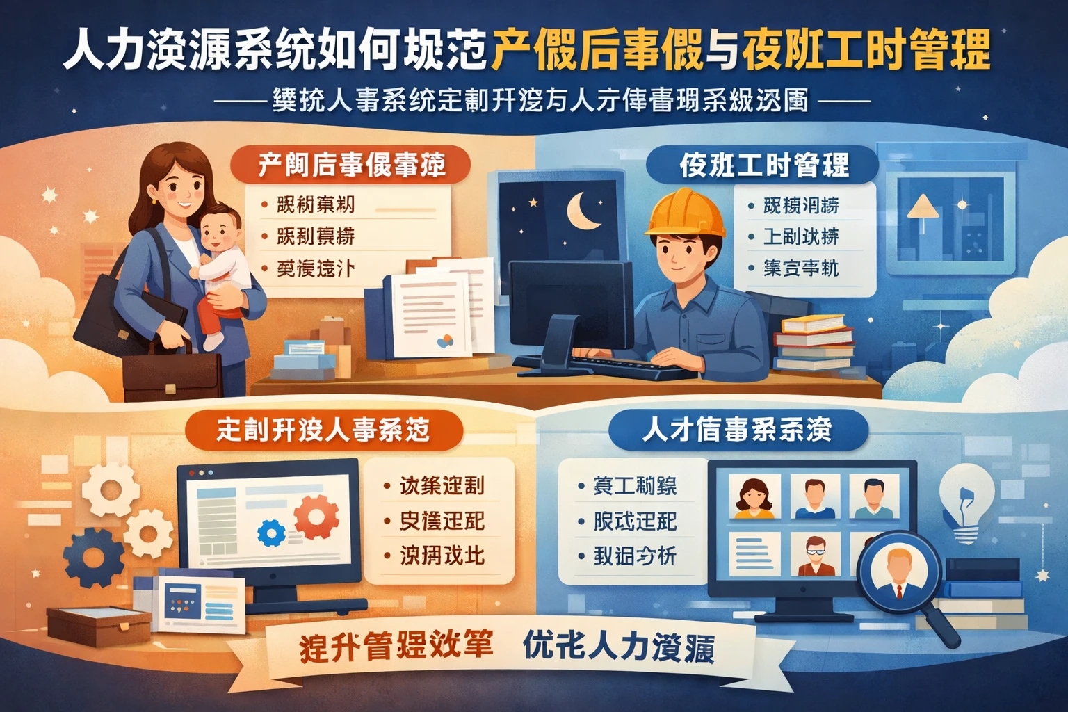人力资源系统如何规范产假后事假与夜班工时管理——兼谈人事系统定制开发与人才库管理系统应用