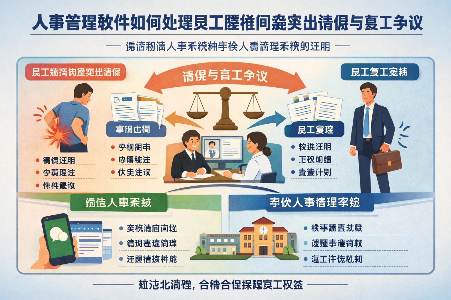 人事管理软件如何处理员工腰椎间盘突出请假与复工争议——兼谈微信人事系统和学校人事管理系统的应用