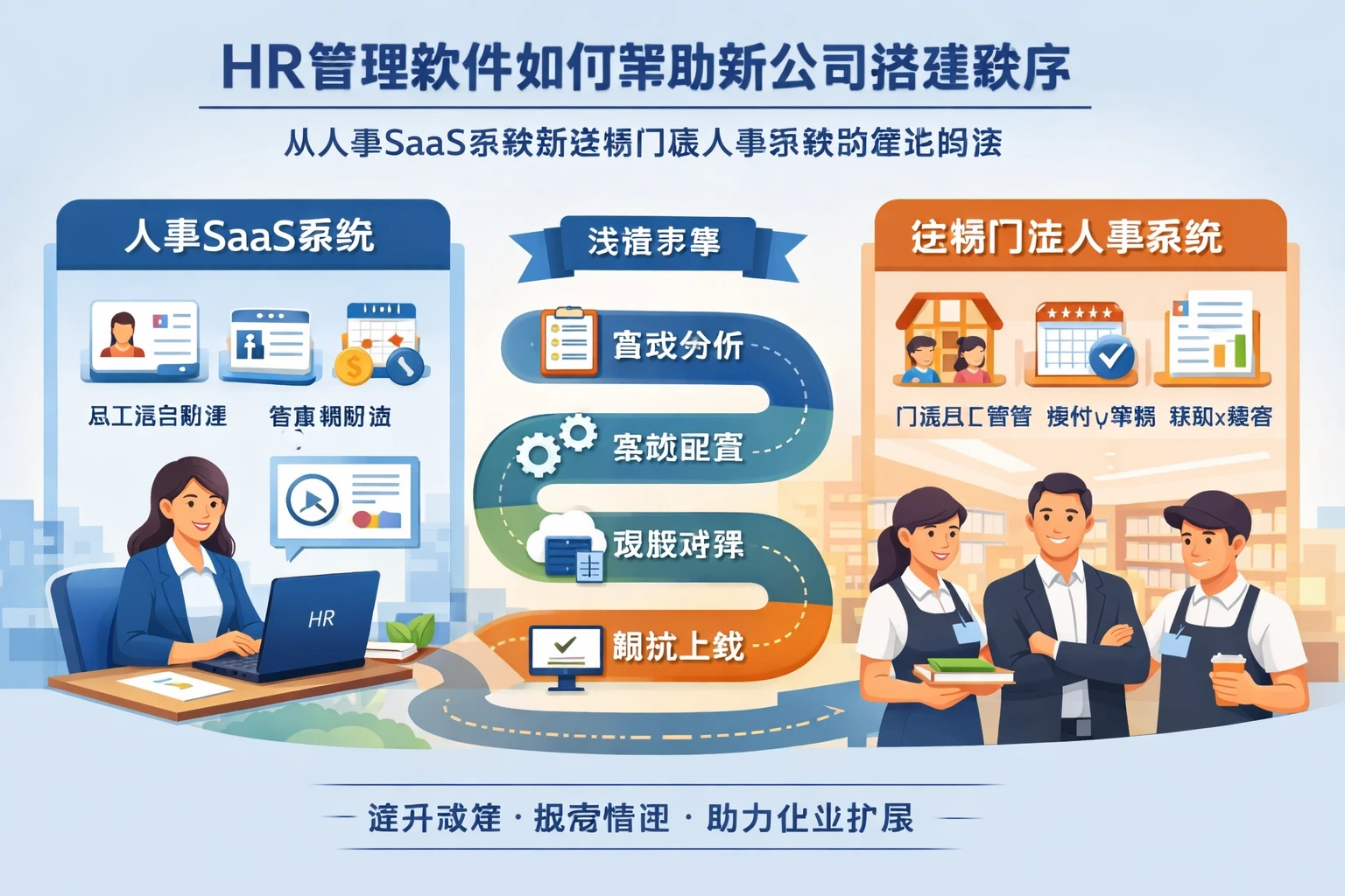 HR管理软件如何帮助新公司搭建秩序:从人事SaaS系统到连锁门店人事系统的落地路径