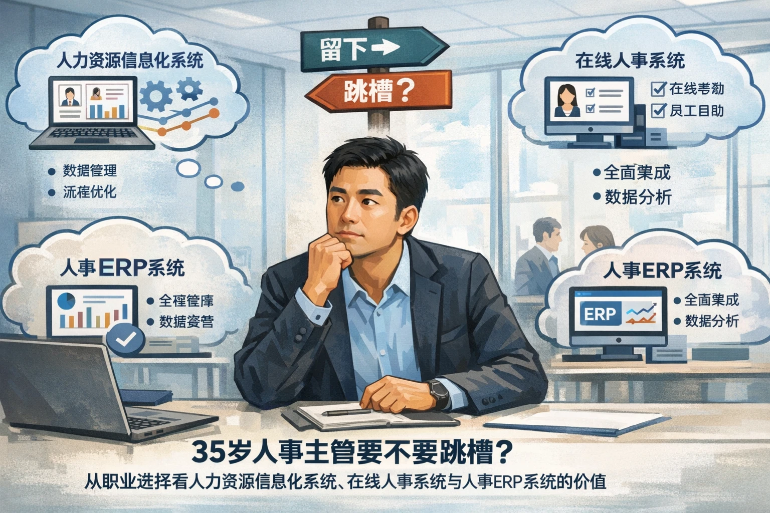 35岁人事主管要不要跳槽？从职业选择看人力资源信息化系统、在线人事系统与人事ERP系统的价值