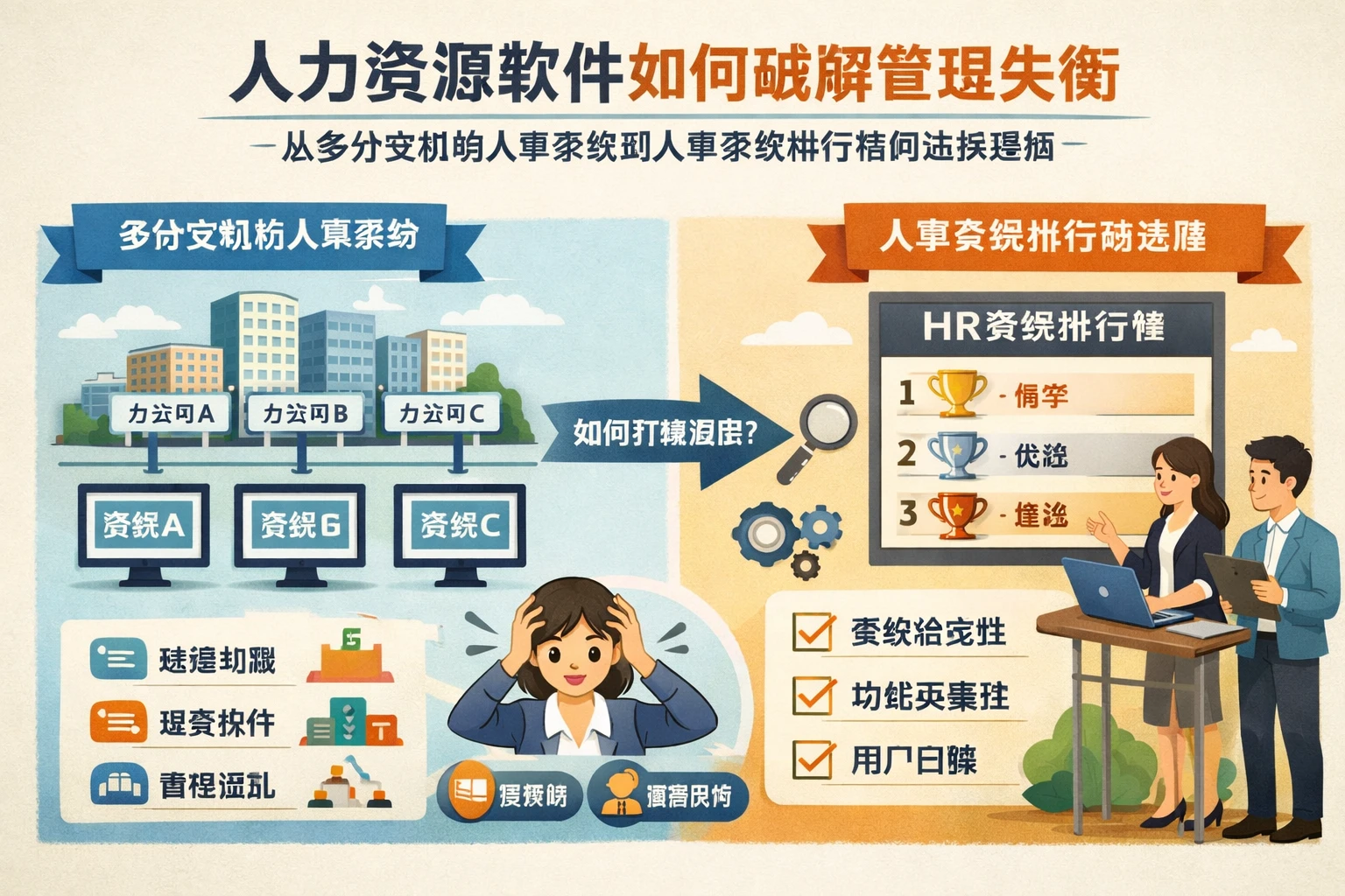 人力资源软件如何破解管理失衡：从多分支机构人事系统到人事系统排行榜的选择逻辑