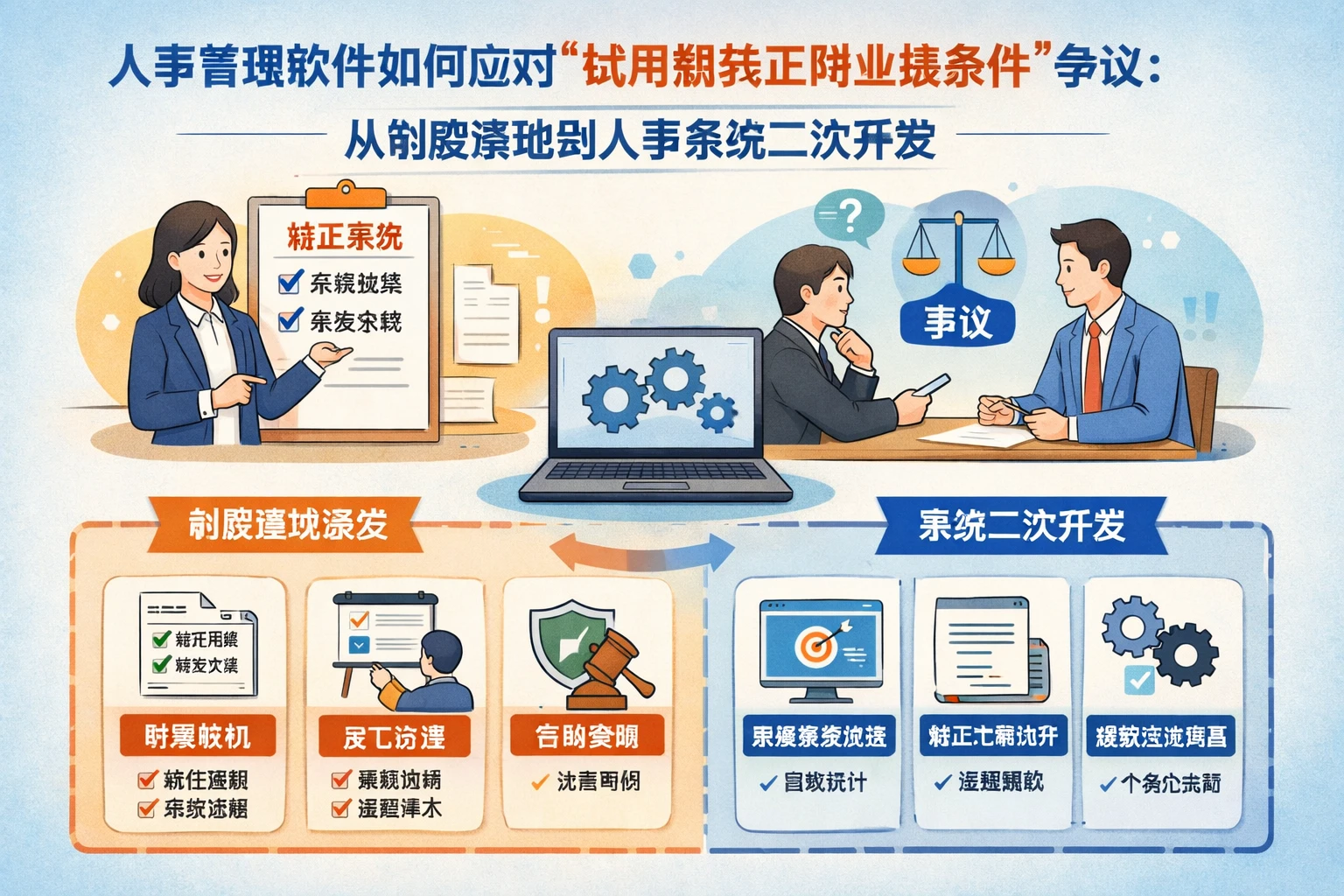 人事管理软件如何应对“试用期转正附业绩条件”争议：从制度落地到人事系统二次开发