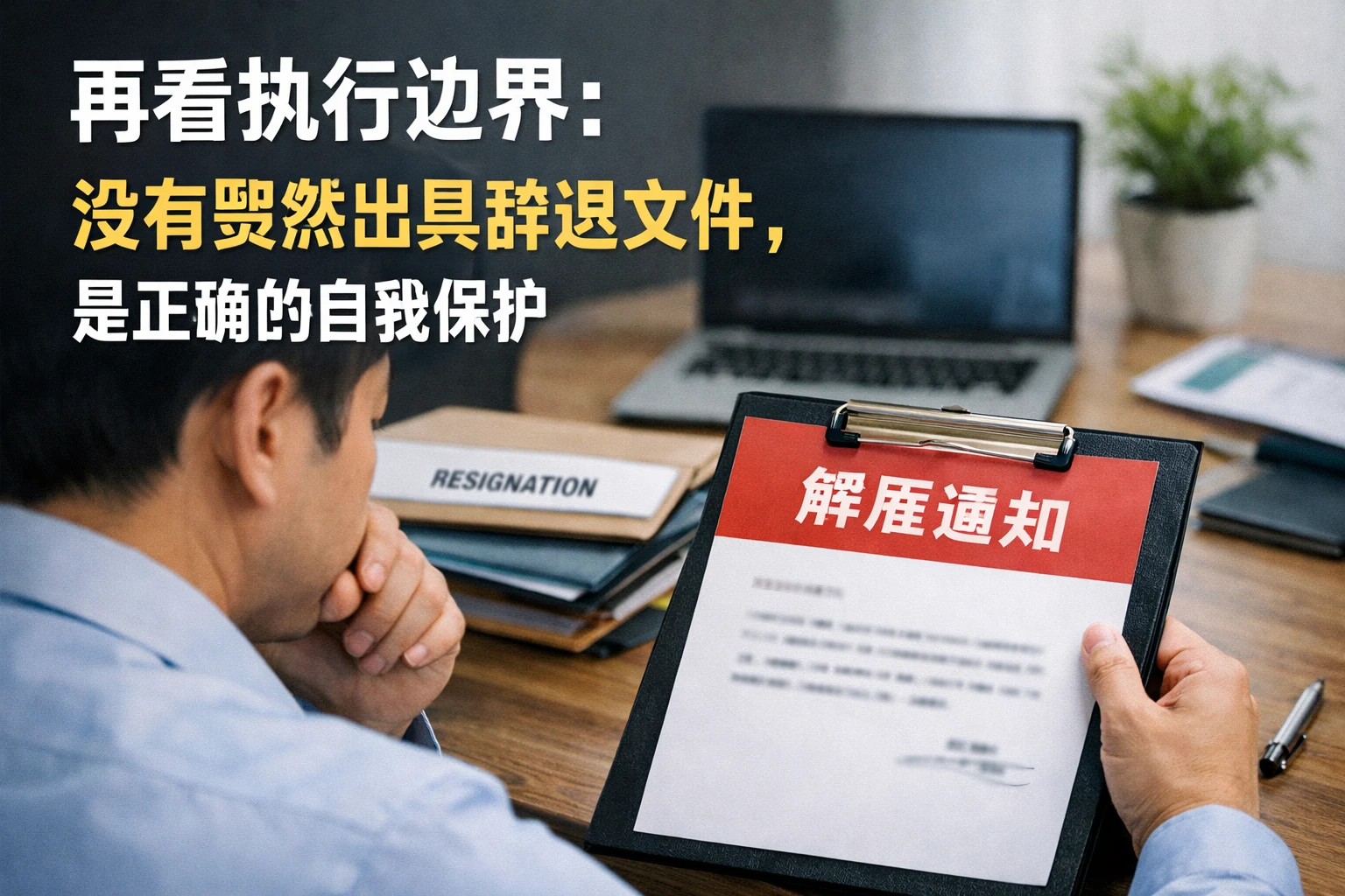 再看执行边界：没有贸然出具辞退文件，是正确的自我保护