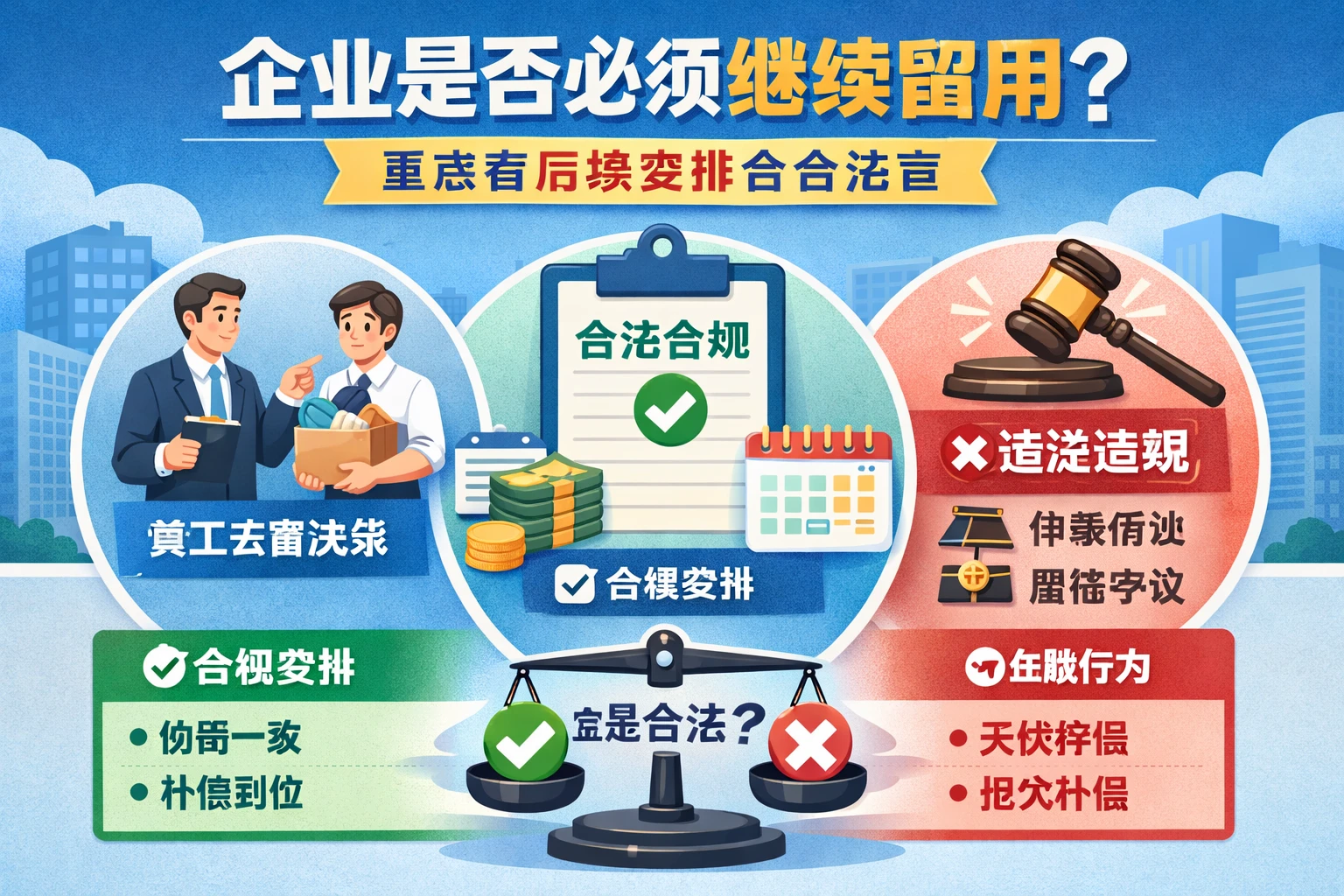 企业是否必须继续留用，重点看后续安排是否合法